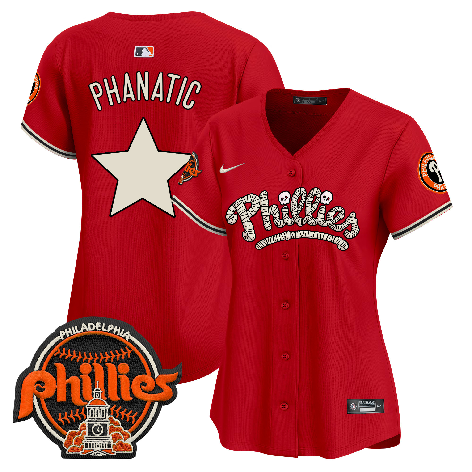 Women's Phillies Halloween Vapor Premier Limited Jersey - All Stitched