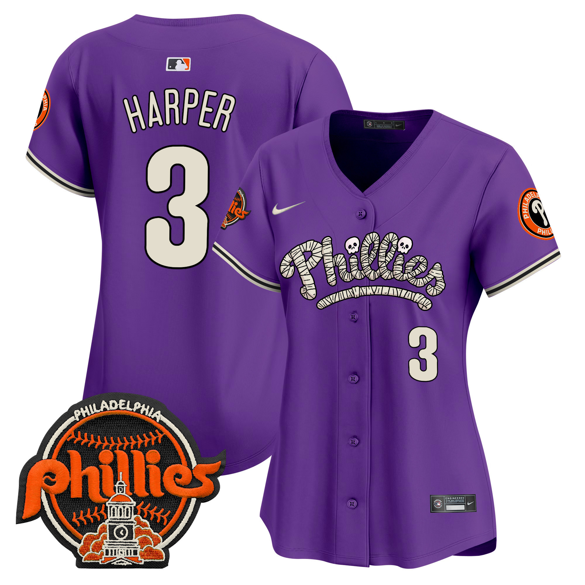Women's Phillies Halloween Vapor Premier Limited Jersey - All Stitched