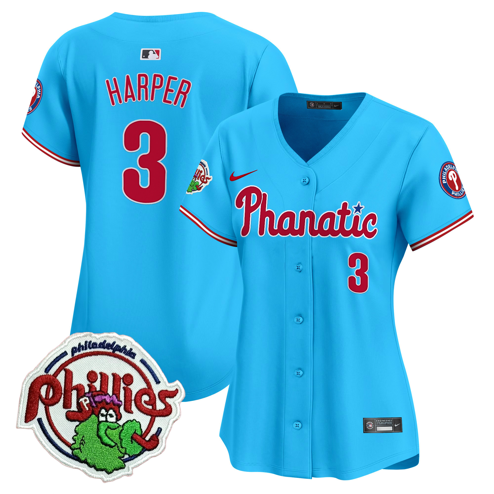 Women's Phillies Phanatic Patch Vapor Premier Limited Jersey - All Stitched