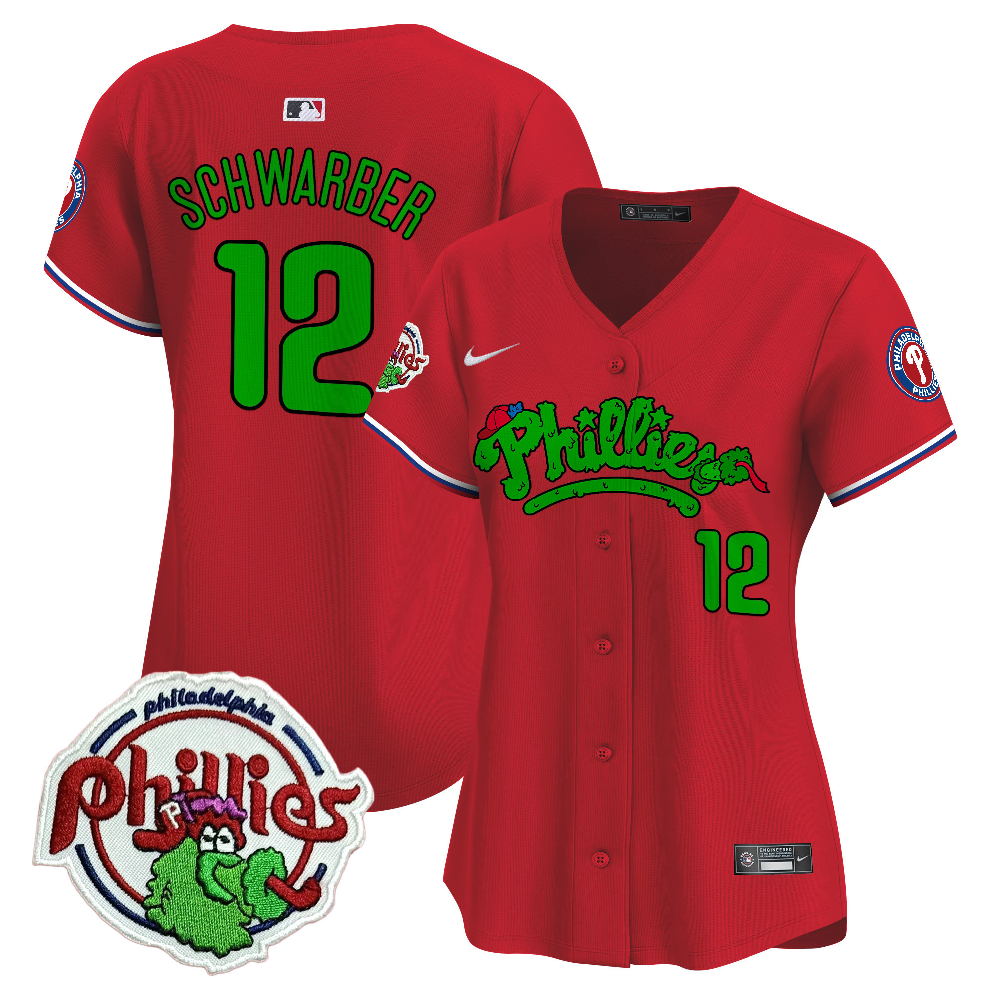 Women's Phillies Phanatic Patch Vapor Premier Limited Jersey V2 - All Stitched