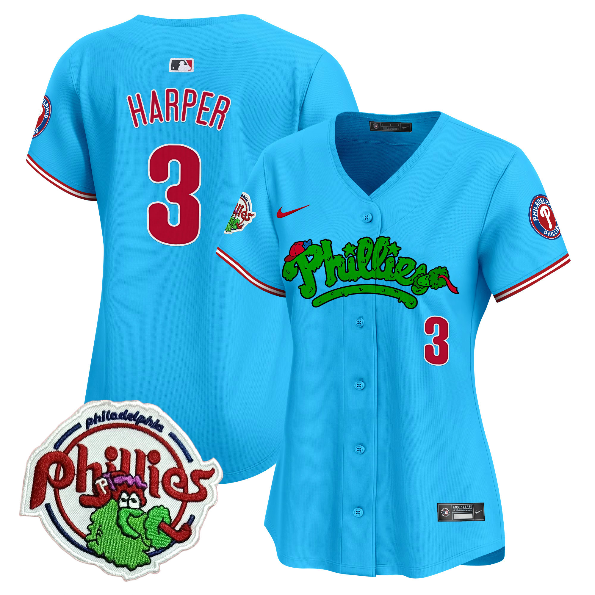 Women's Phillies Phanatic Patch Vapor Premier Limited Jersey V2 - All Stitched