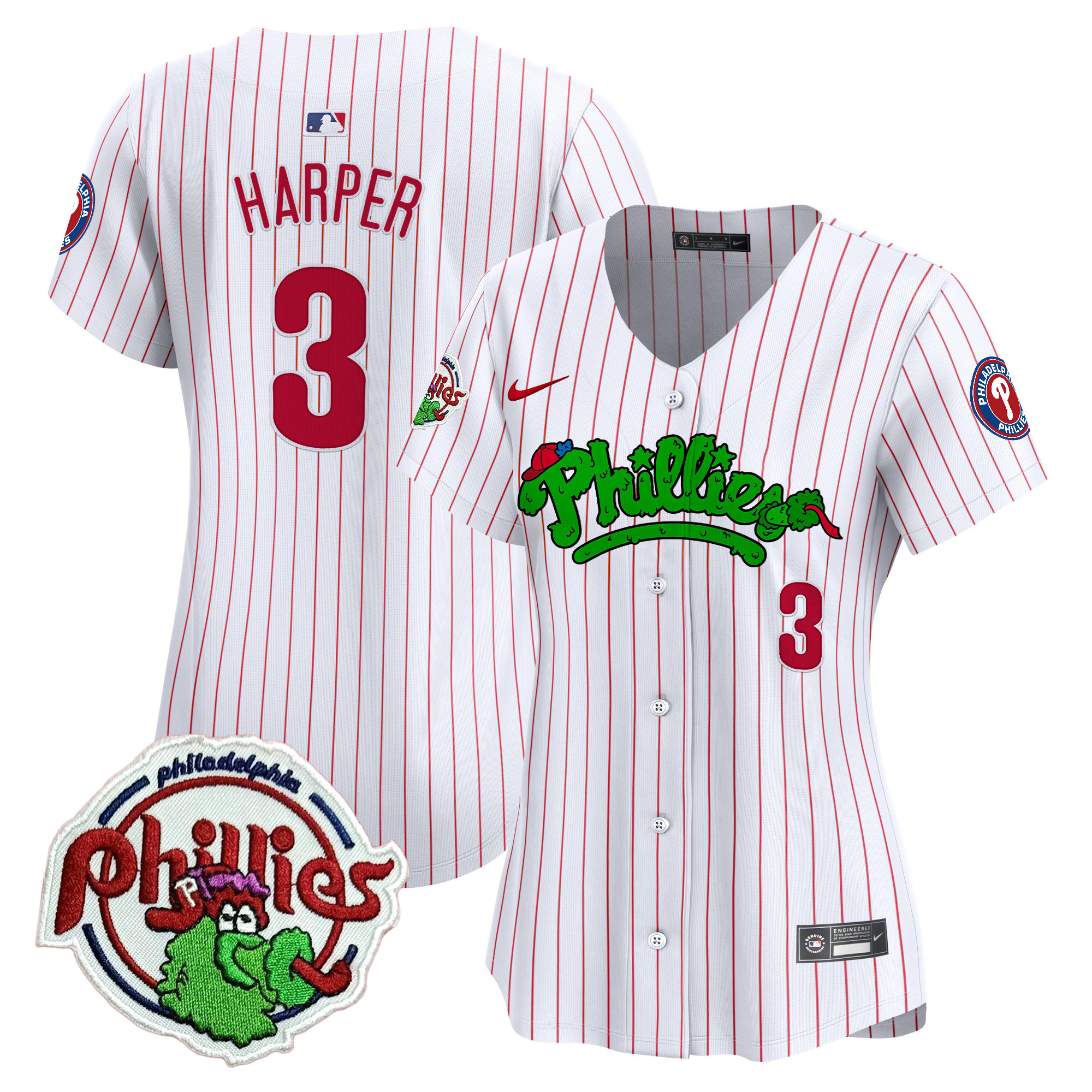 Women's Phillies Phanatic Patch Vapor Premier Limited Jersey V2 - All Stitched