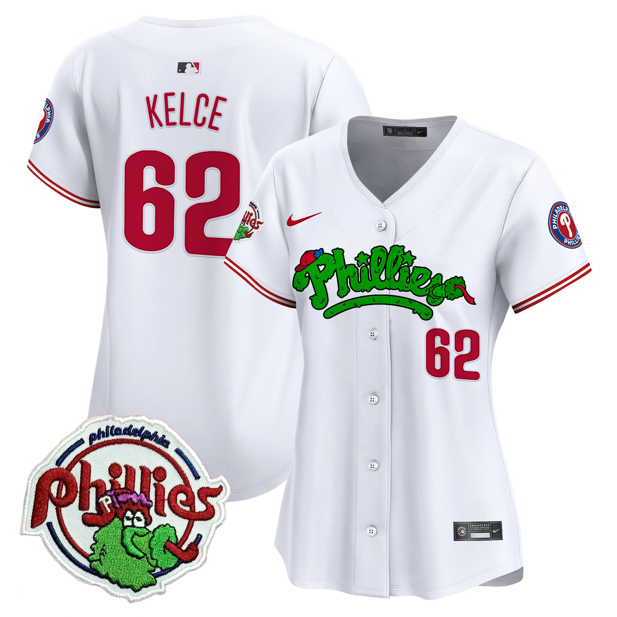 Women's Phillies Phanatic Patch Vapor Premier Limited Jersey V2 - All Stitched