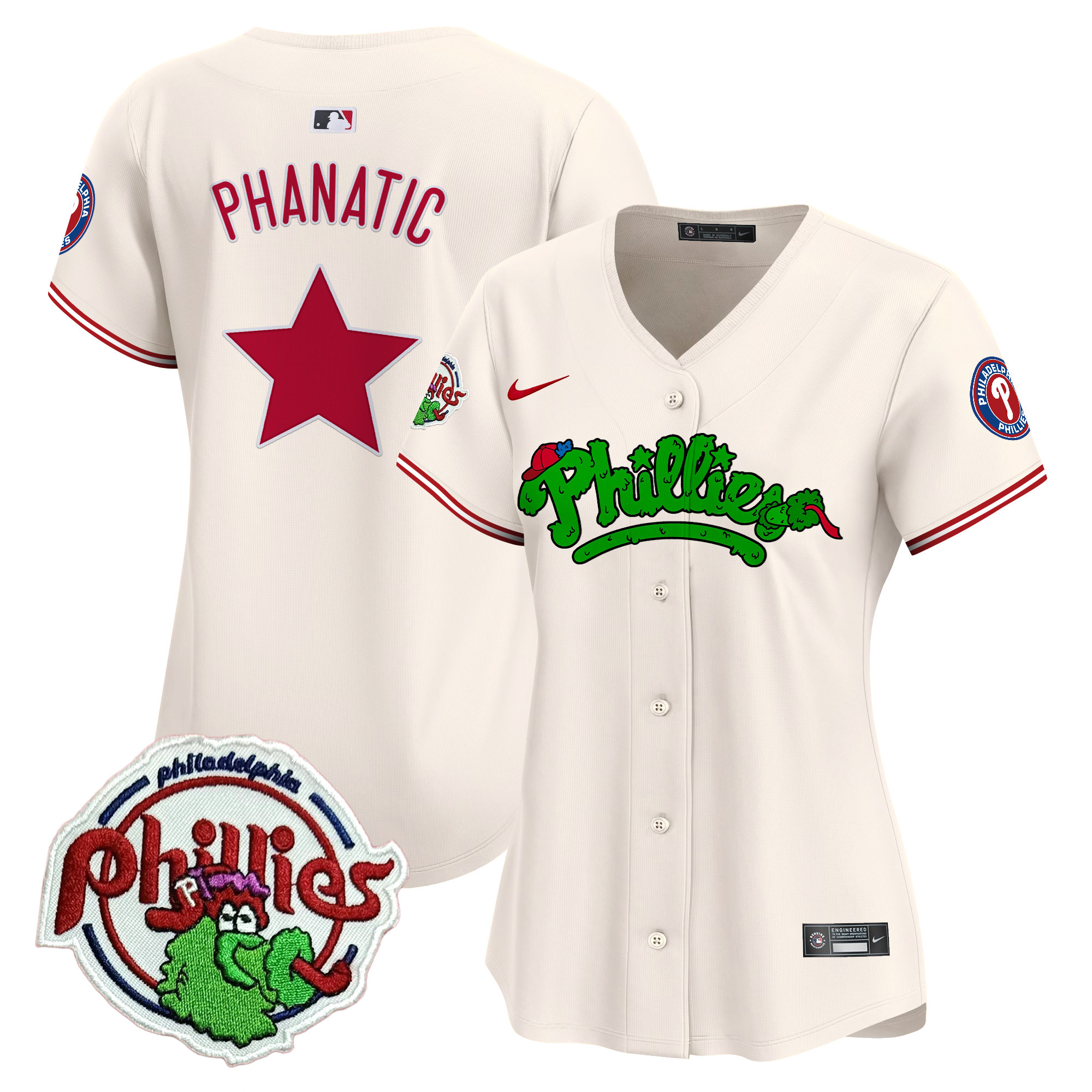 Women's Phillies Phanatic Patch Vapor Premier Limited Jersey V2 - All Stitched
