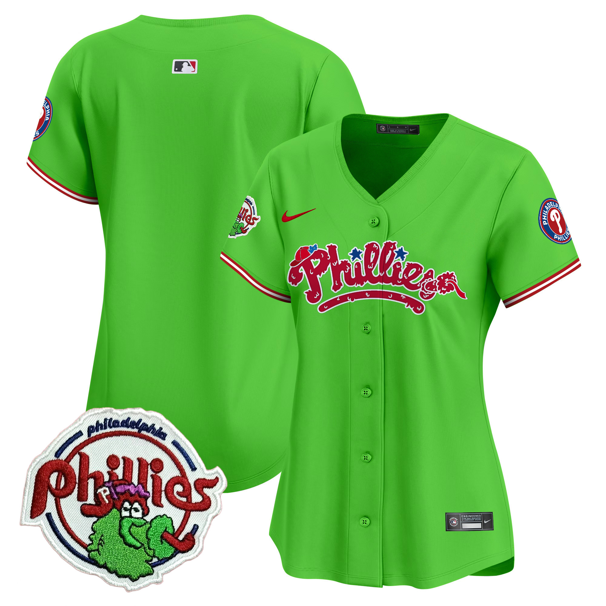 Women's Phillies Phanatic Patch Vapor Premier Limited Jersey V2 - All Stitched