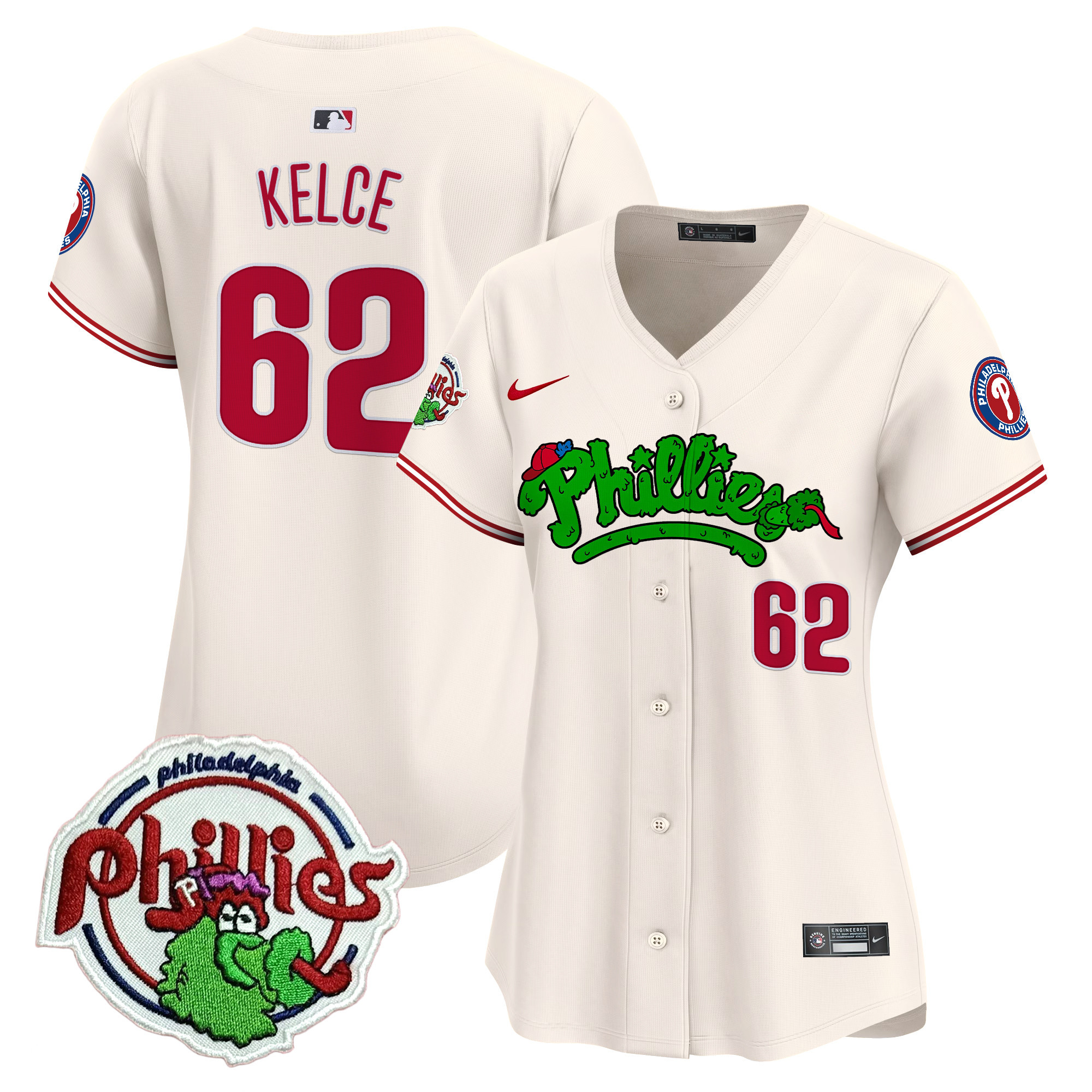Women's Phillies Phanatic Patch Vapor Premier Limited Jersey V2 - All Stitched