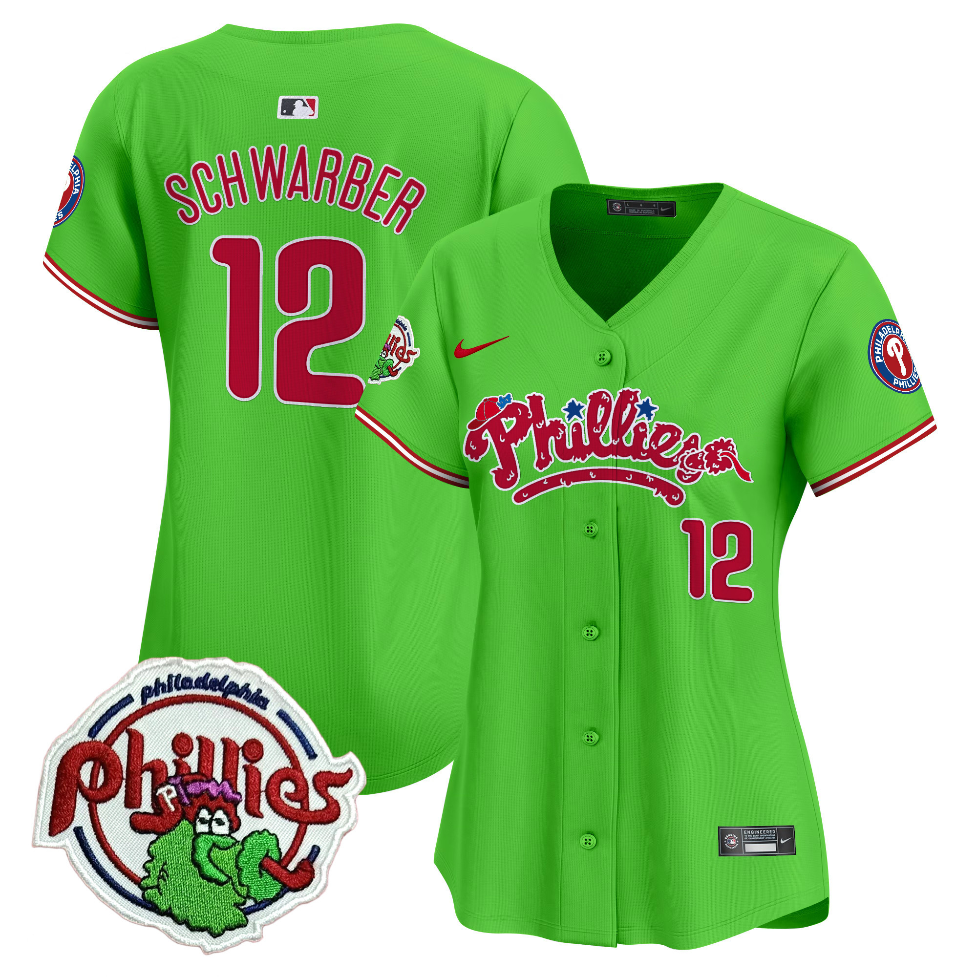 Women's Phillies Phanatic Patch Vapor Premier Limited Jersey V2 - All Stitched