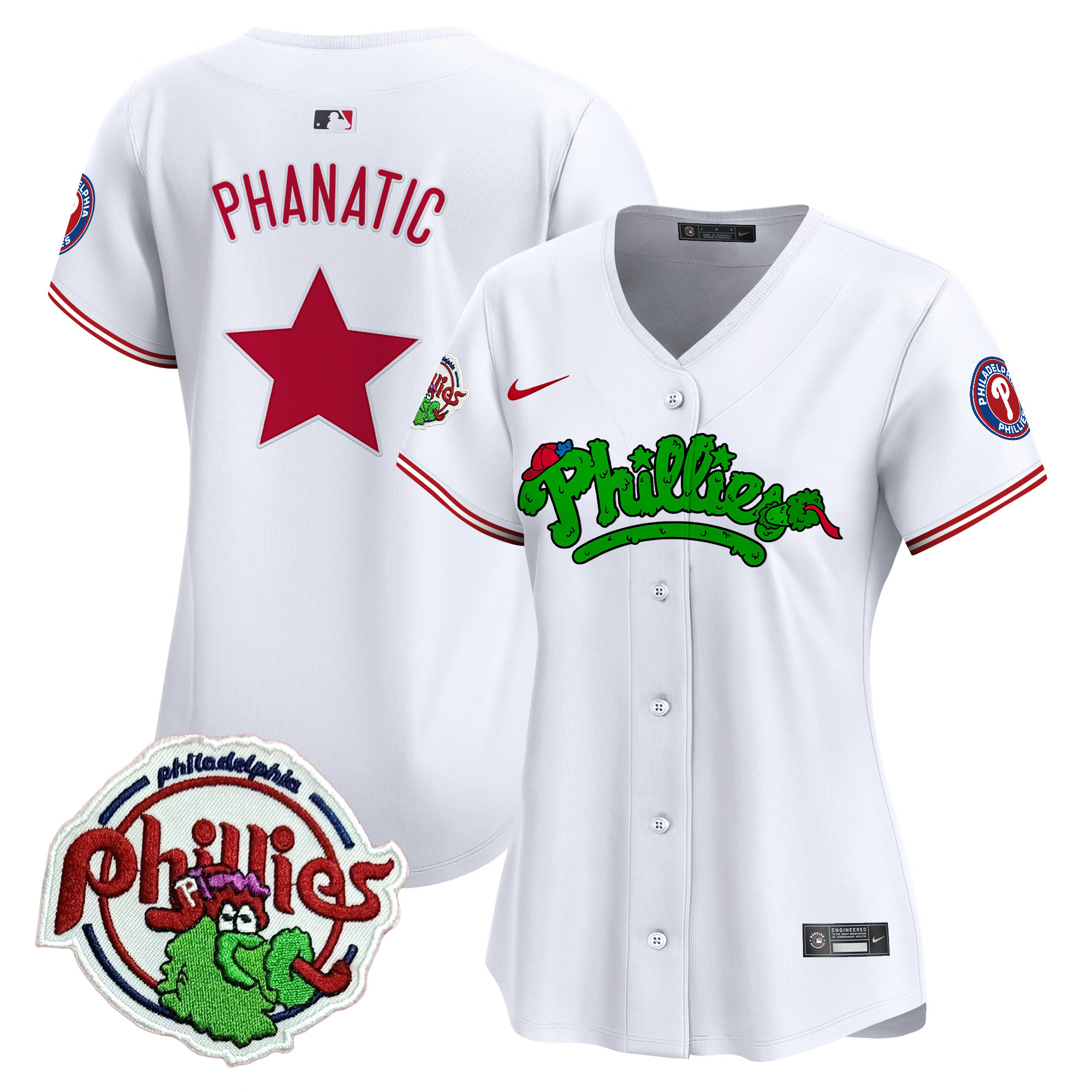 Women's Phillies Phanatic Patch Vapor Premier Limited Jersey V2 - All Stitched