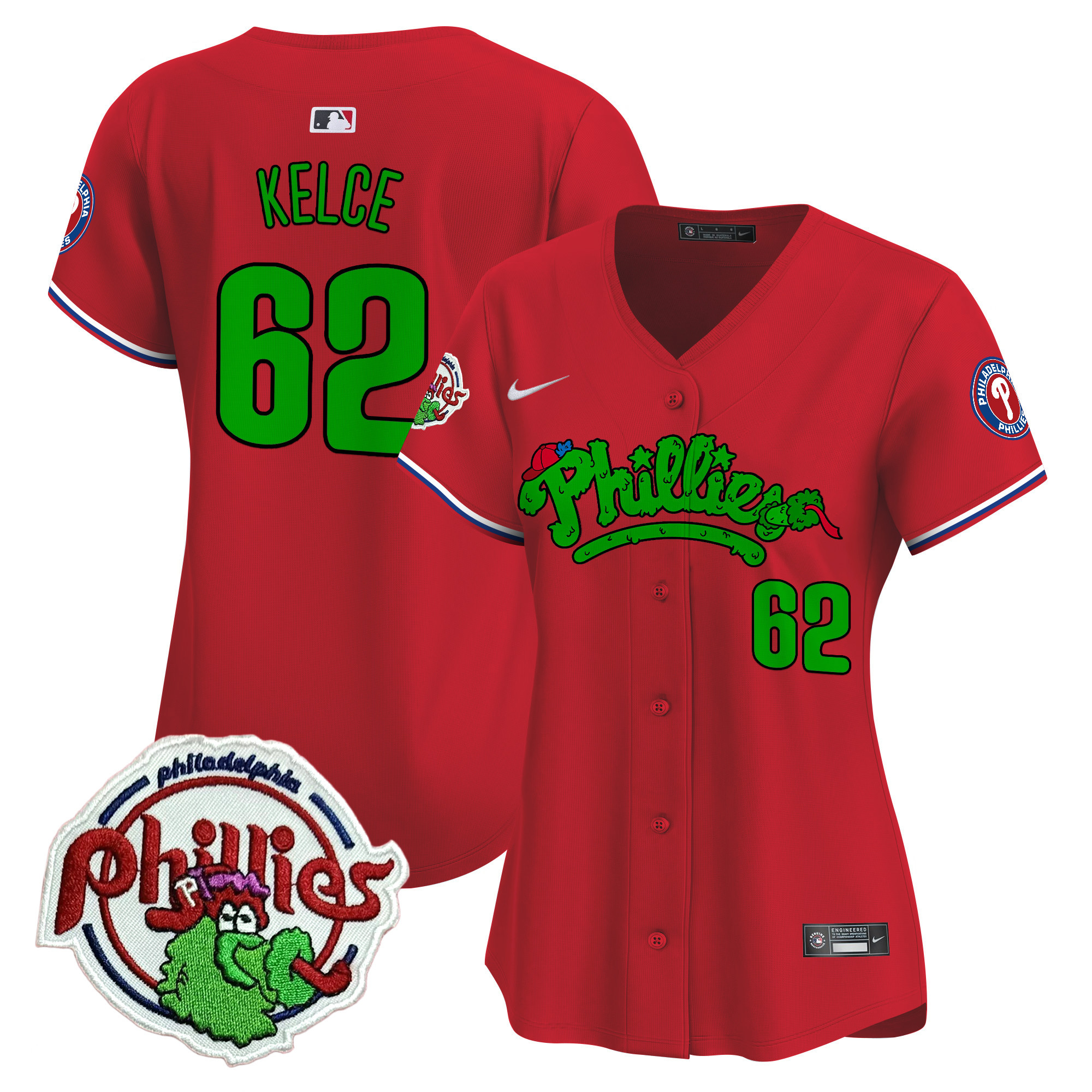 Women's Phillies Phanatic Patch Vapor Premier Limited Jersey V2 - All Stitched