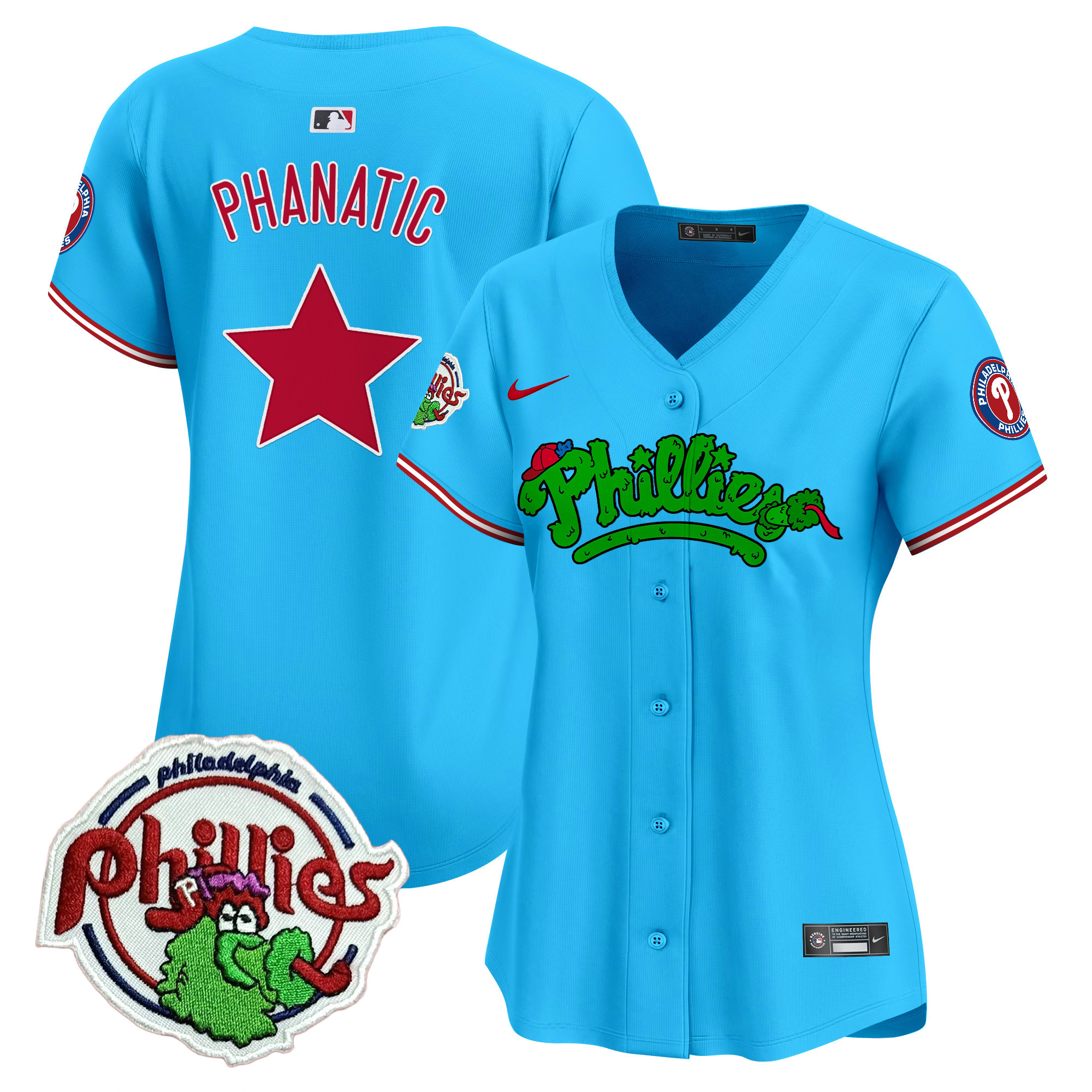 Women's Phillies Phanatic Patch Vapor Premier Limited Jersey V2 - All Stitched