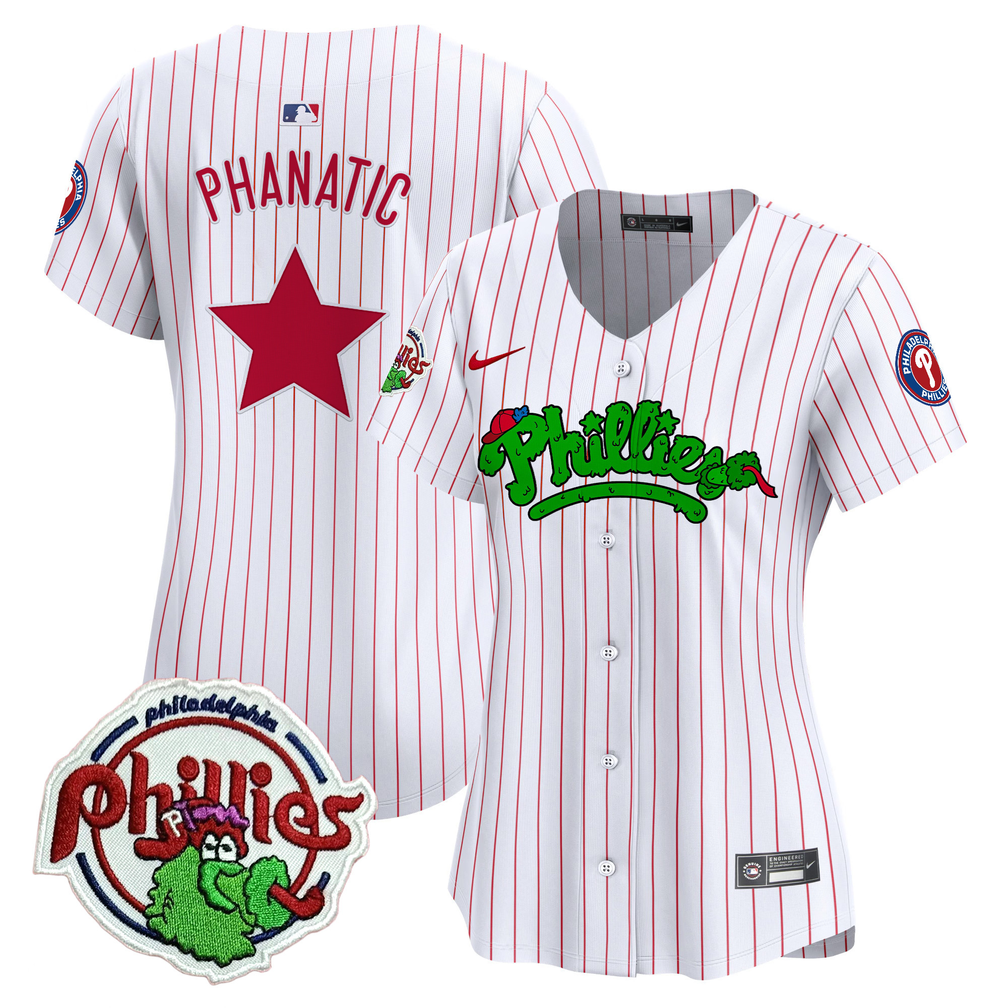 Women's Phillies Phanatic Patch Vapor Premier Limited Jersey V2 - All Stitched
