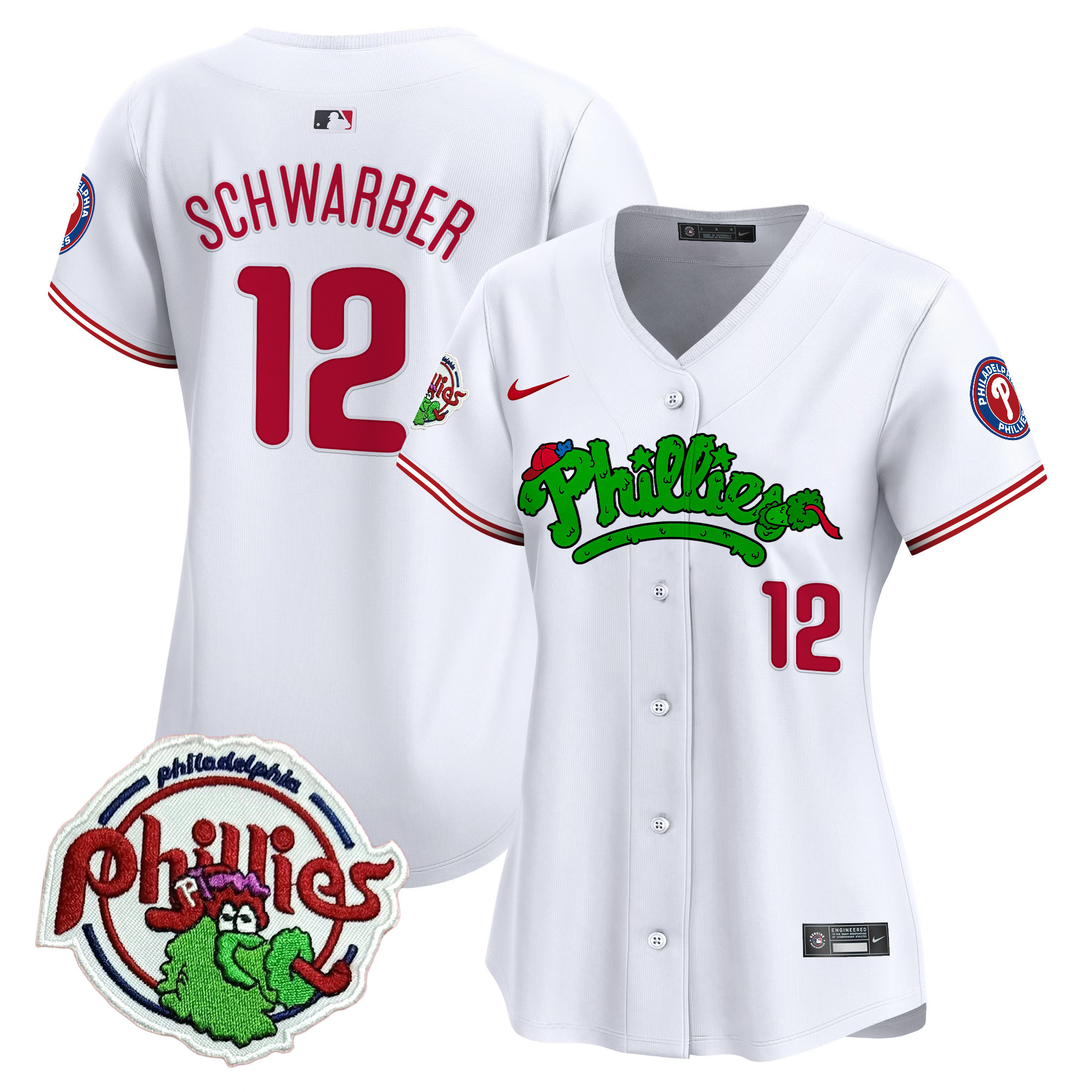 Women's Phillies Phanatic Patch Vapor Premier Limited Jersey V2 - All Stitched
