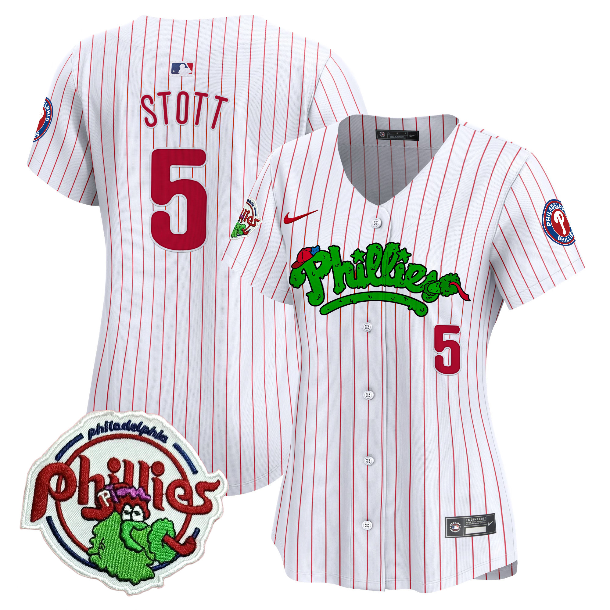 Women's Phillies Phanatic Patch Vapor Premier Limited Jersey V2 - All Stitched