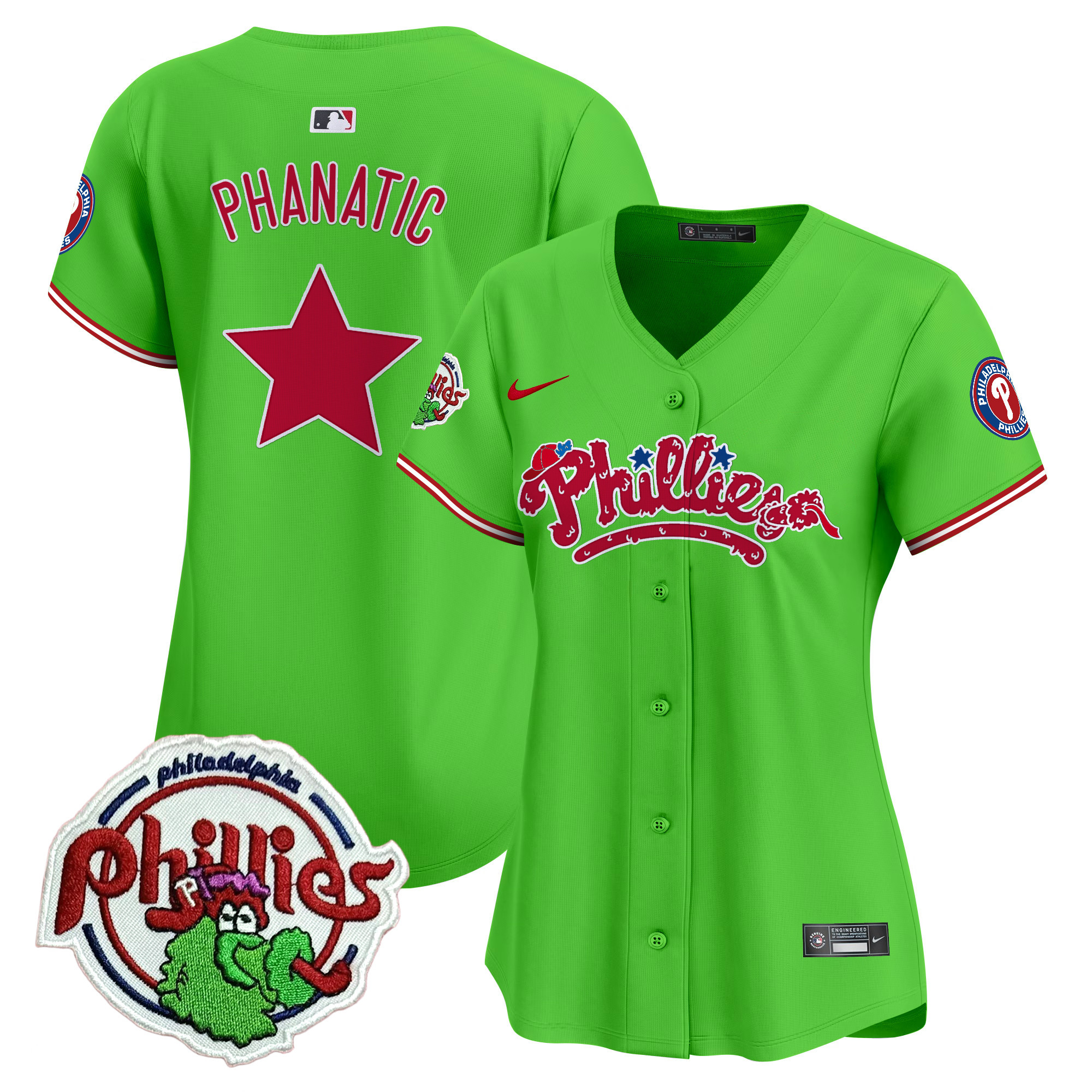 Women's Phillies Phanatic Patch Vapor Premier Limited Jersey V2 - All Stitched