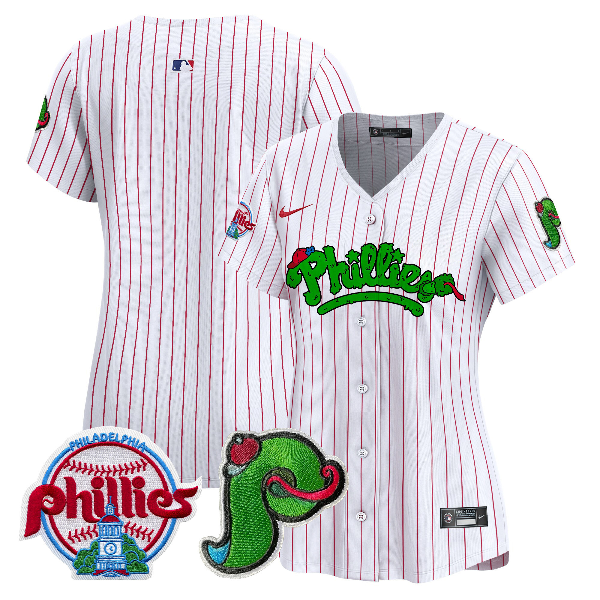 Women's Phillies Phanatic Patch Vapor Premier Limited Jersey V4 - All Stitched