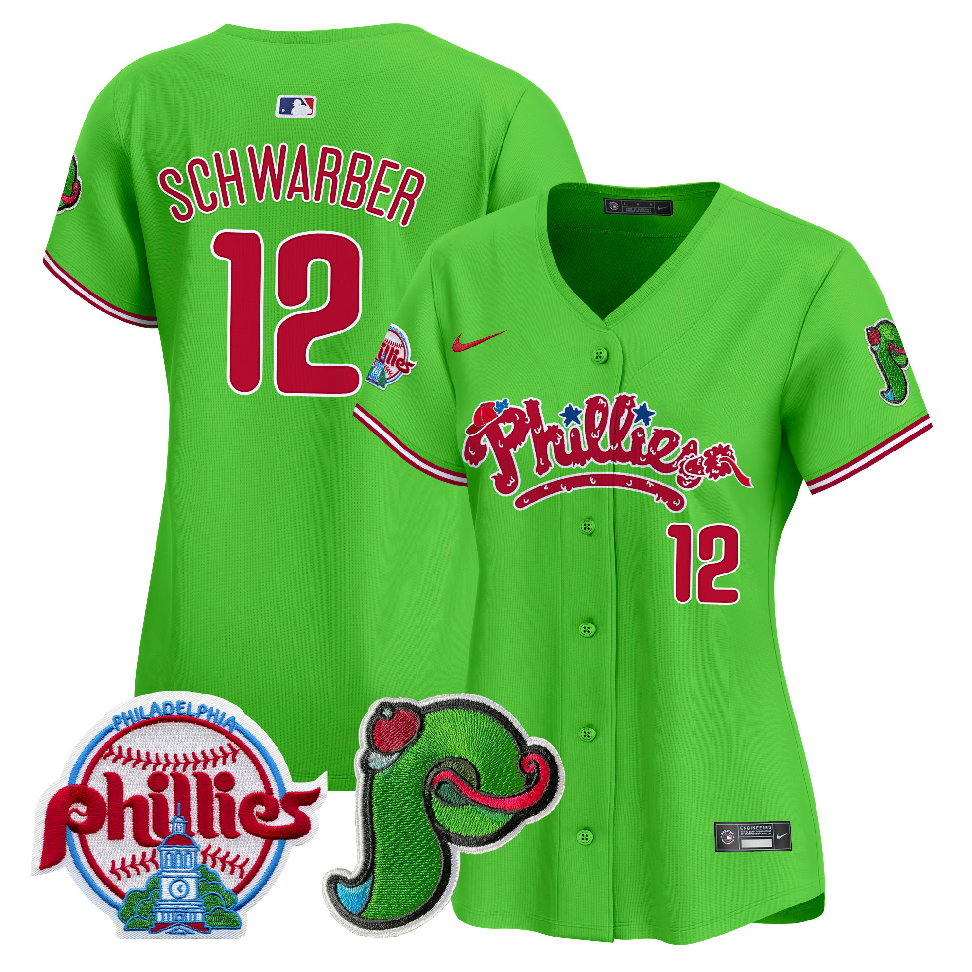 Women's Phillies Phanatic Patch Vapor Premier Limited Jersey V4 - All Stitched