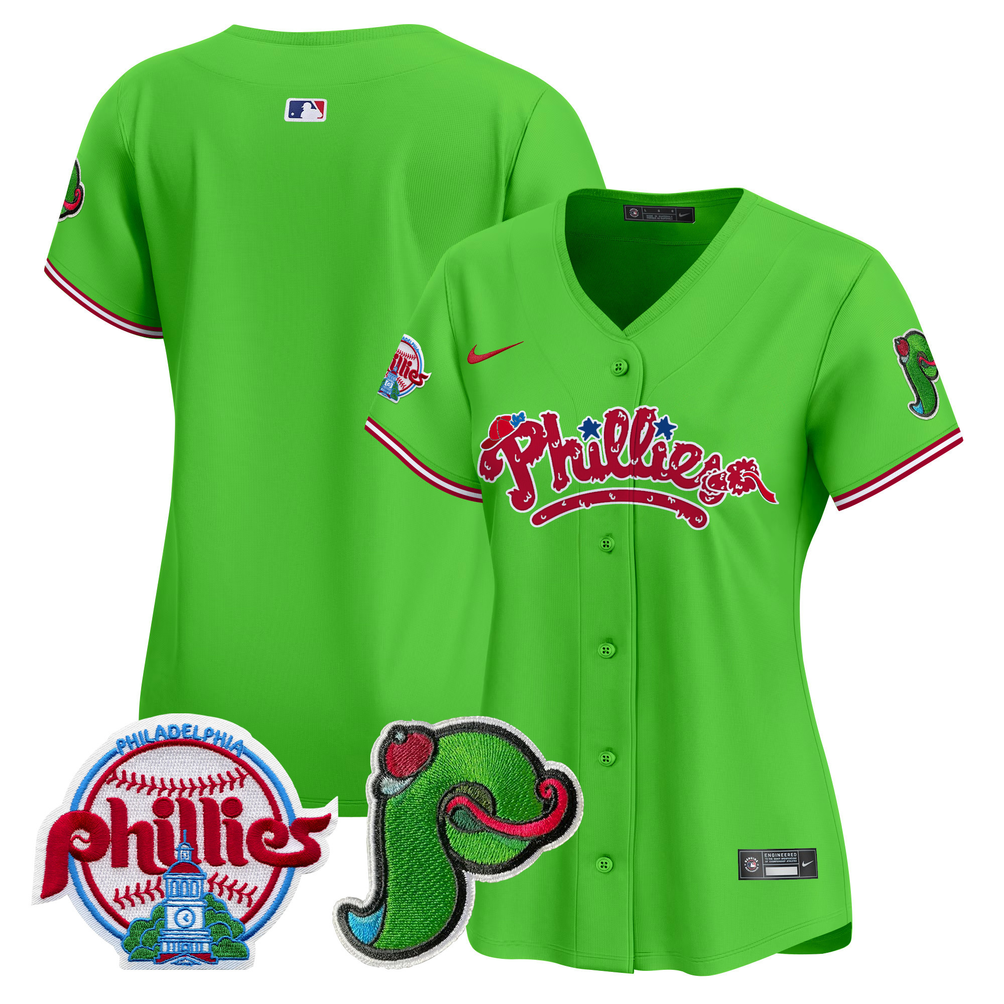 Women's Phillies Phanatic Patch Vapor Premier Limited Jersey V4 - All Stitched