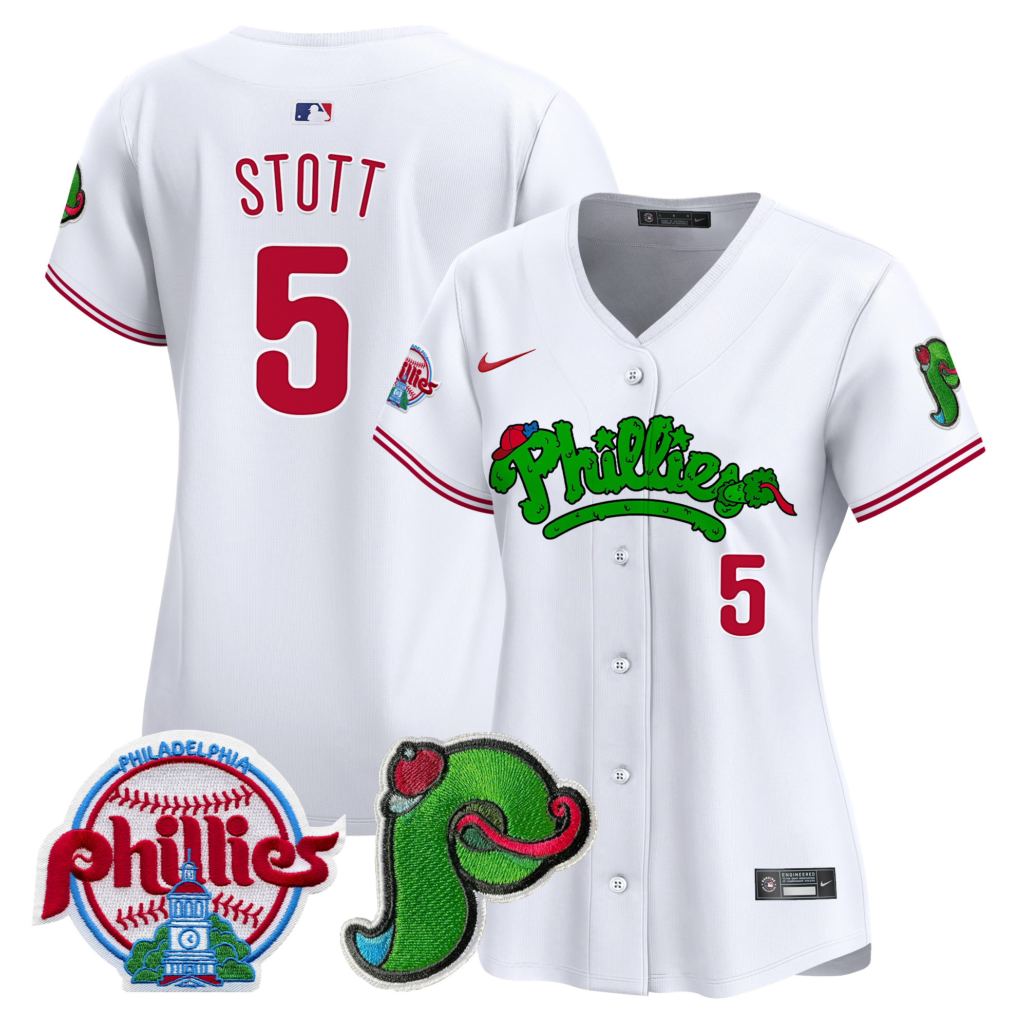 Women's Phillies Phanatic Patch Vapor Premier Limited Jersey V4 - All Stitched