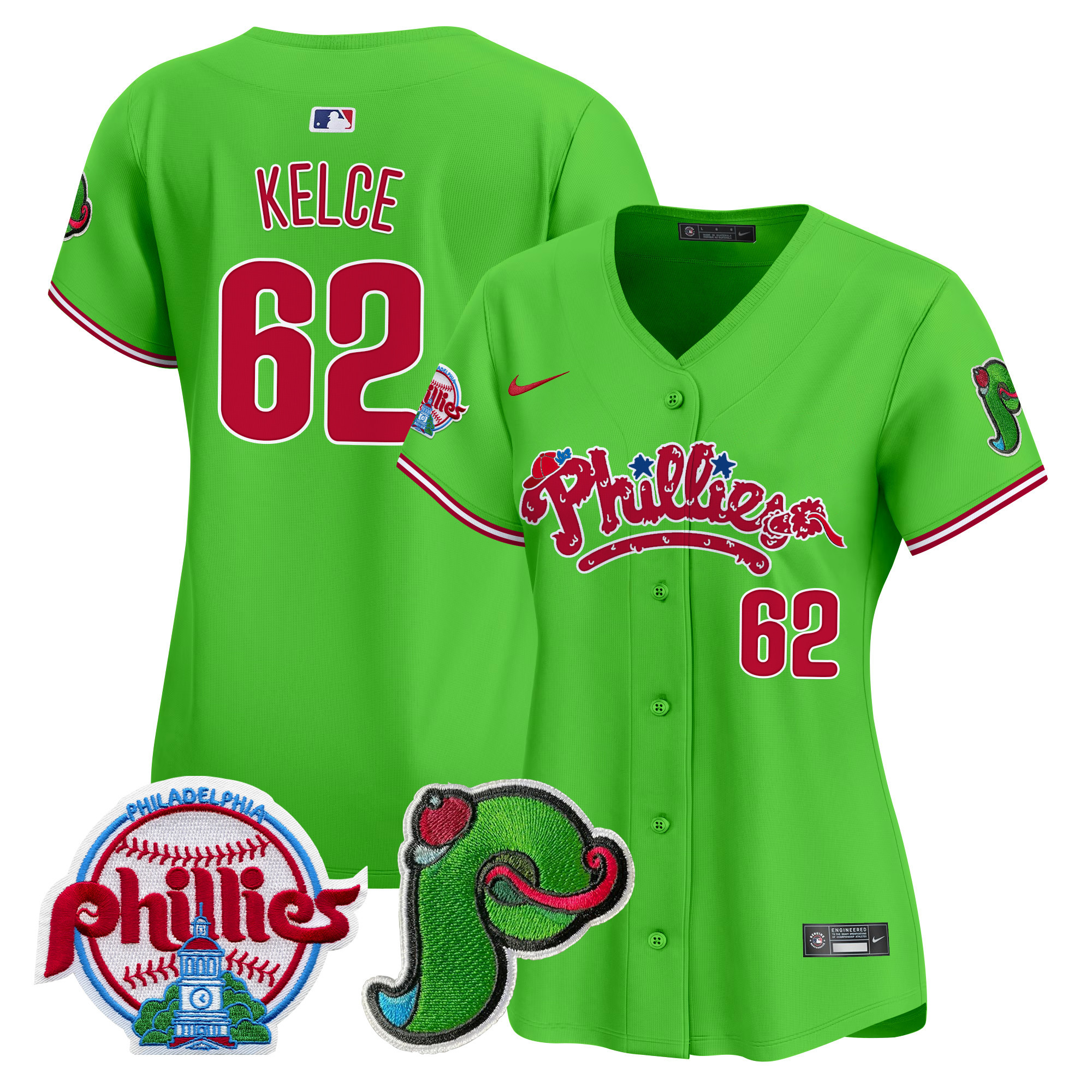 Women's Phillies Phanatic Patch Vapor Premier Limited Jersey V4 - All Stitched