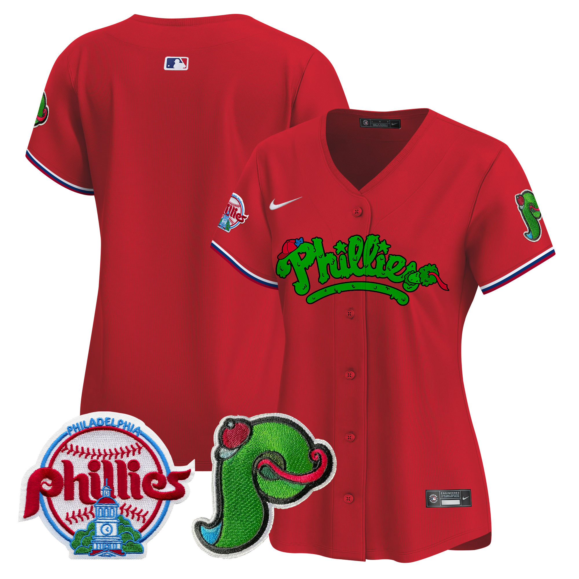 Women's Phillies Phanatic Patch Vapor Premier Limited Jersey V4 - All Stitched