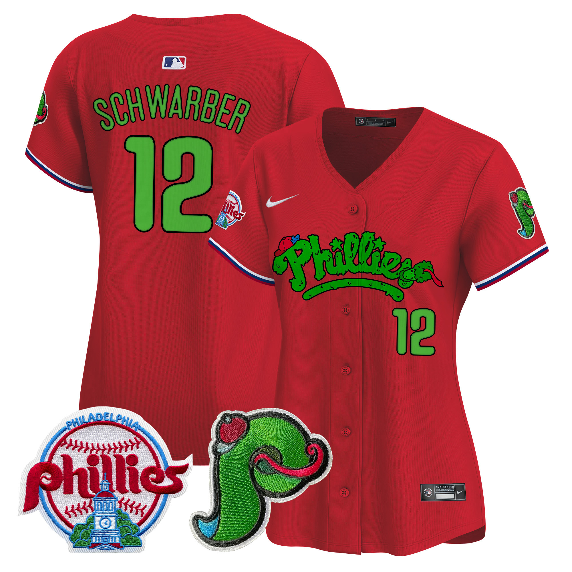 Women's Phillies Phanatic Patch Vapor Premier Limited Jersey V4 - All Stitched