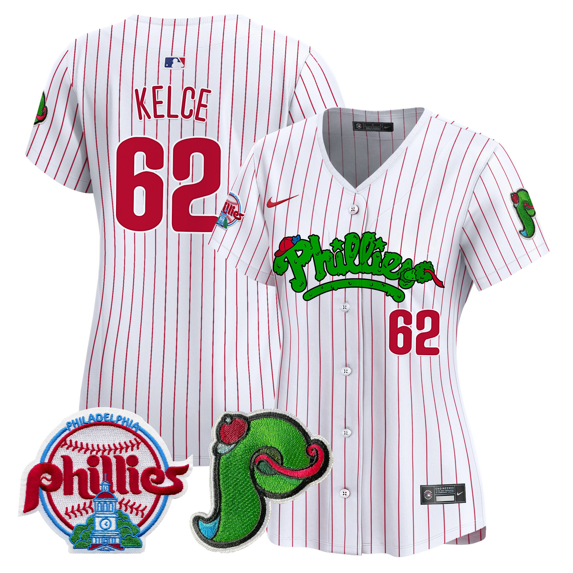 Women's Phillies Phanatic Patch Vapor Premier Limited Jersey V4 - All Stitched