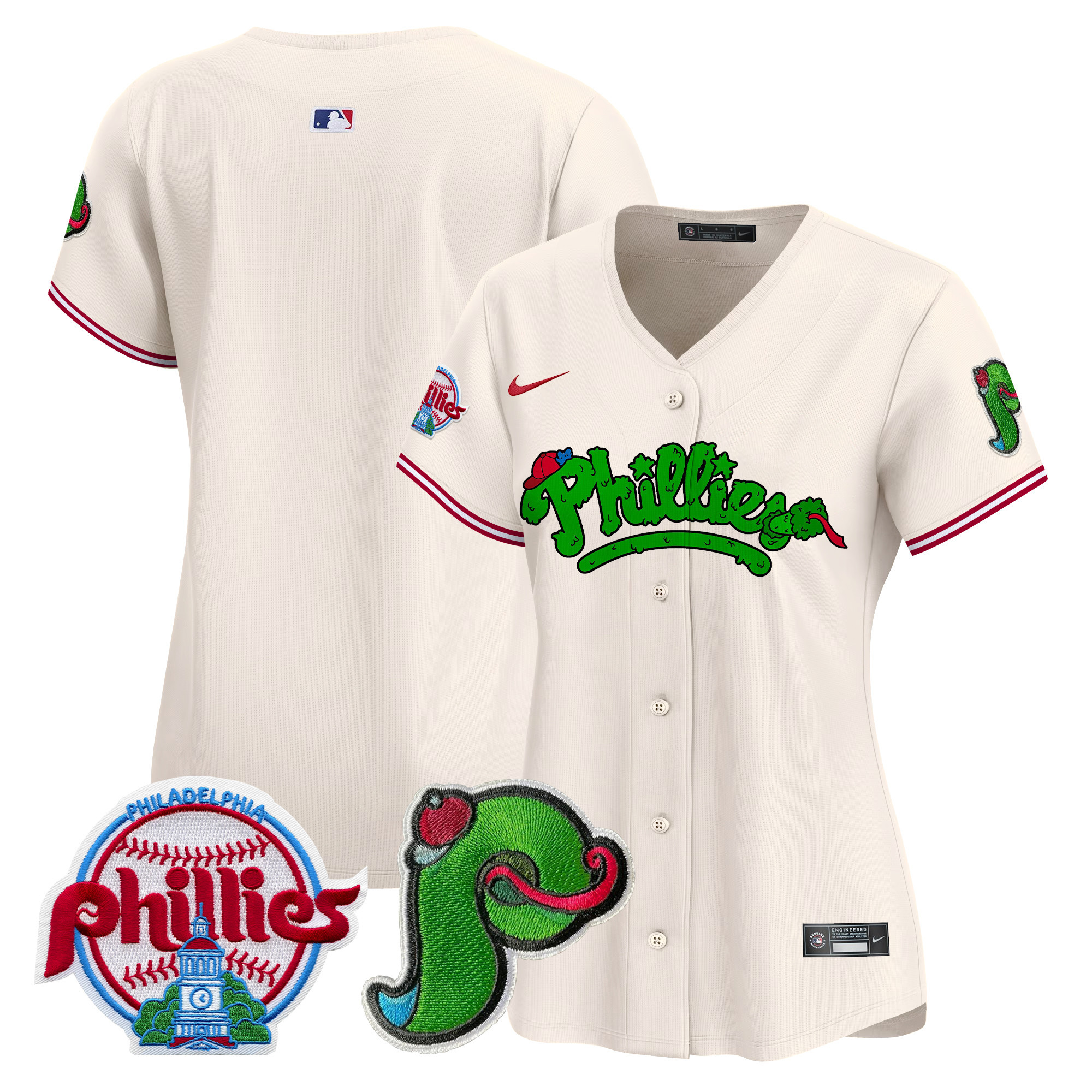 Women's Phillies Phanatic Patch Vapor Premier Limited Jersey V4 - All Stitched