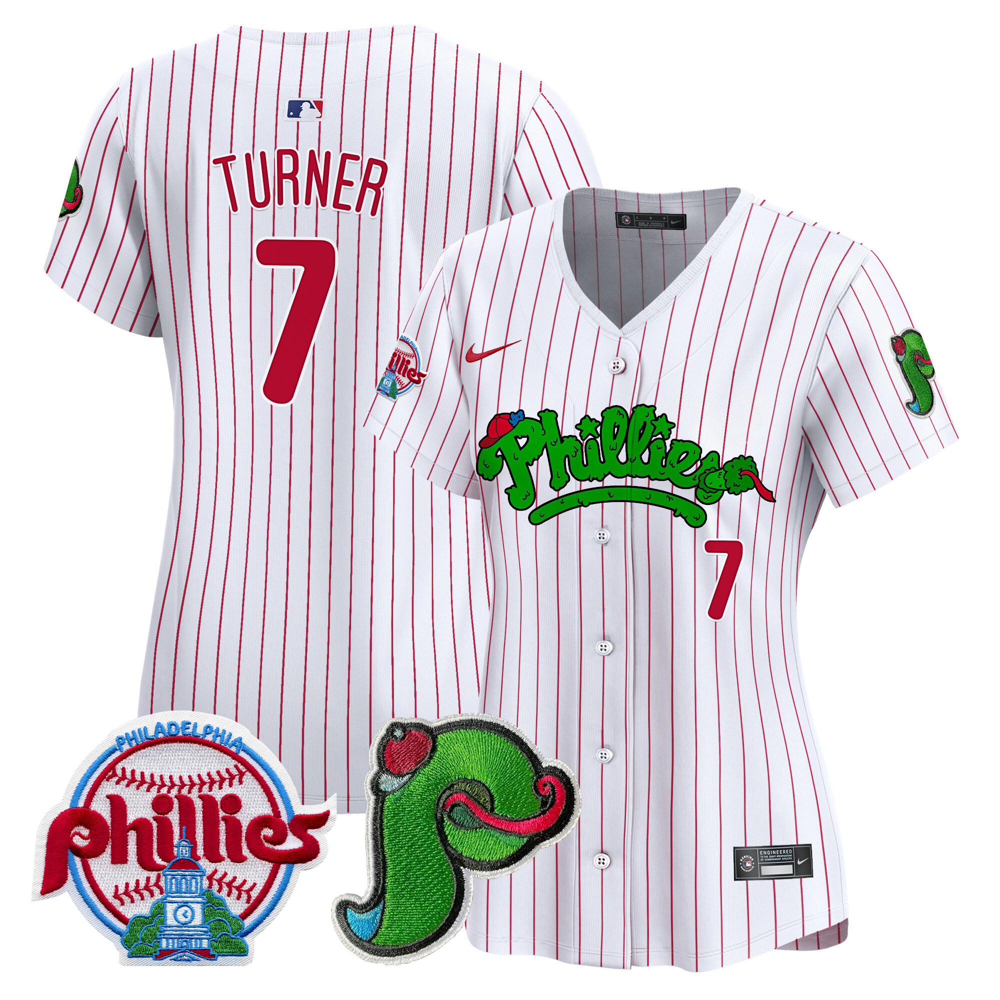 Women's Phillies Phanatic Patch Vapor Premier Limited Jersey V4 - All Stitched