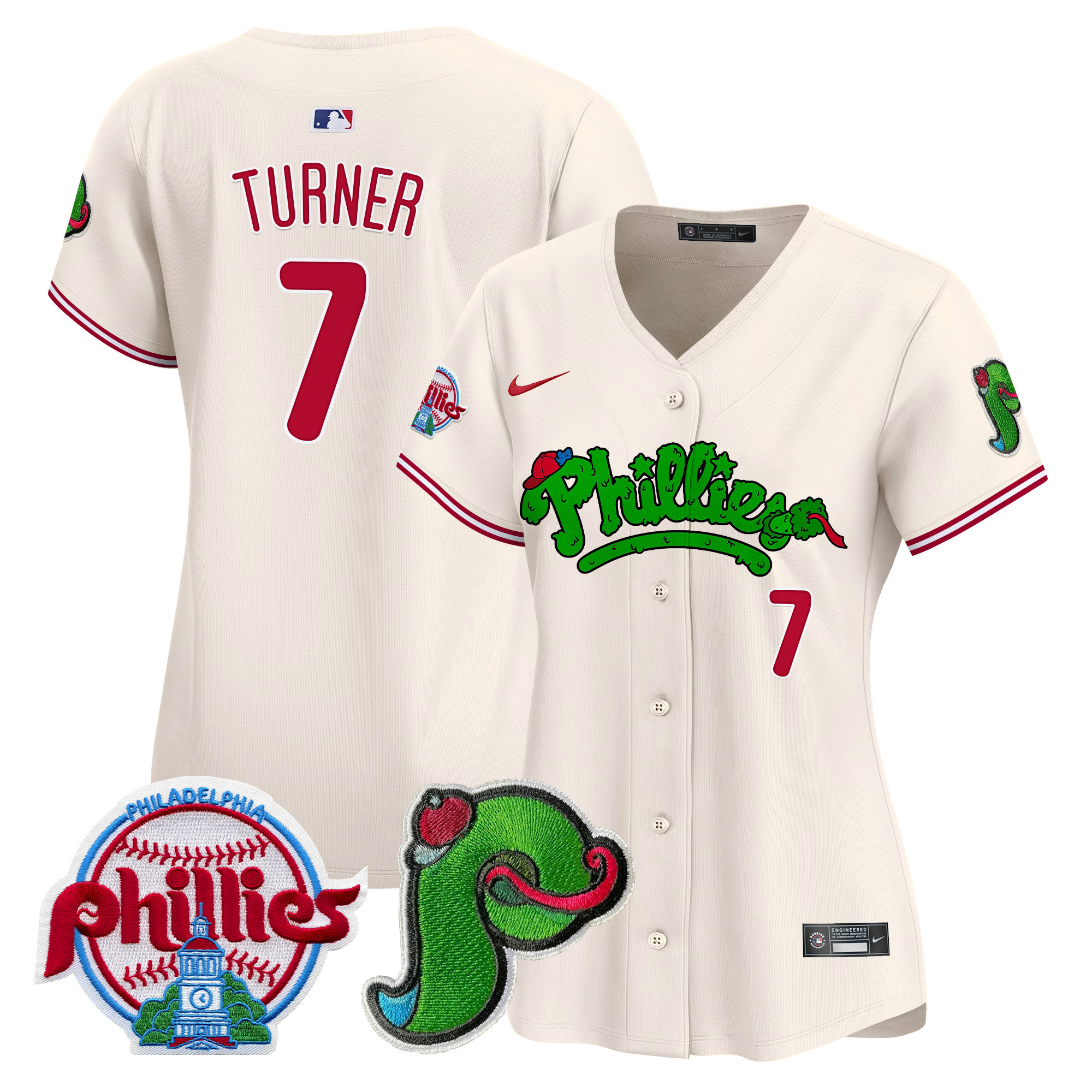 Women's Phillies Phanatic Patch Vapor Premier Limited Jersey V4 - All Stitched