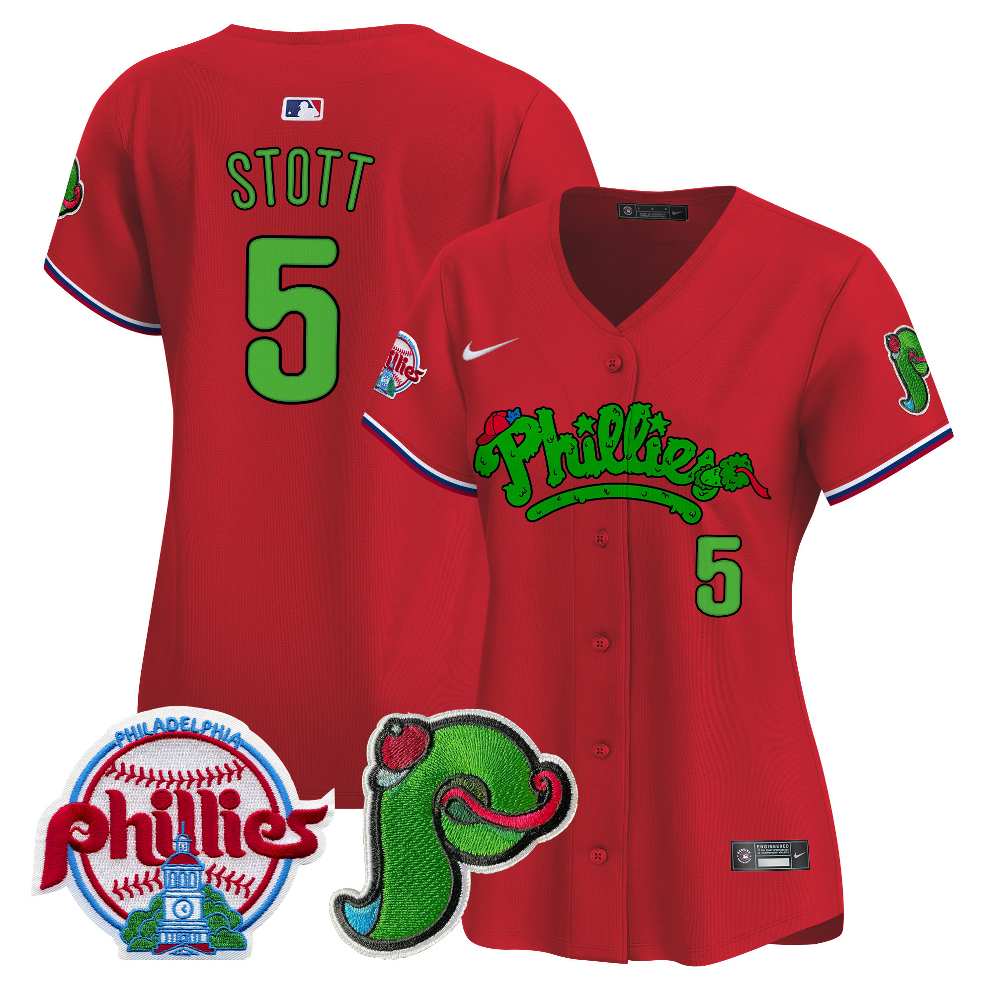 Women's Phillies Phanatic Patch Vapor Premier Limited Jersey V4 - All Stitched