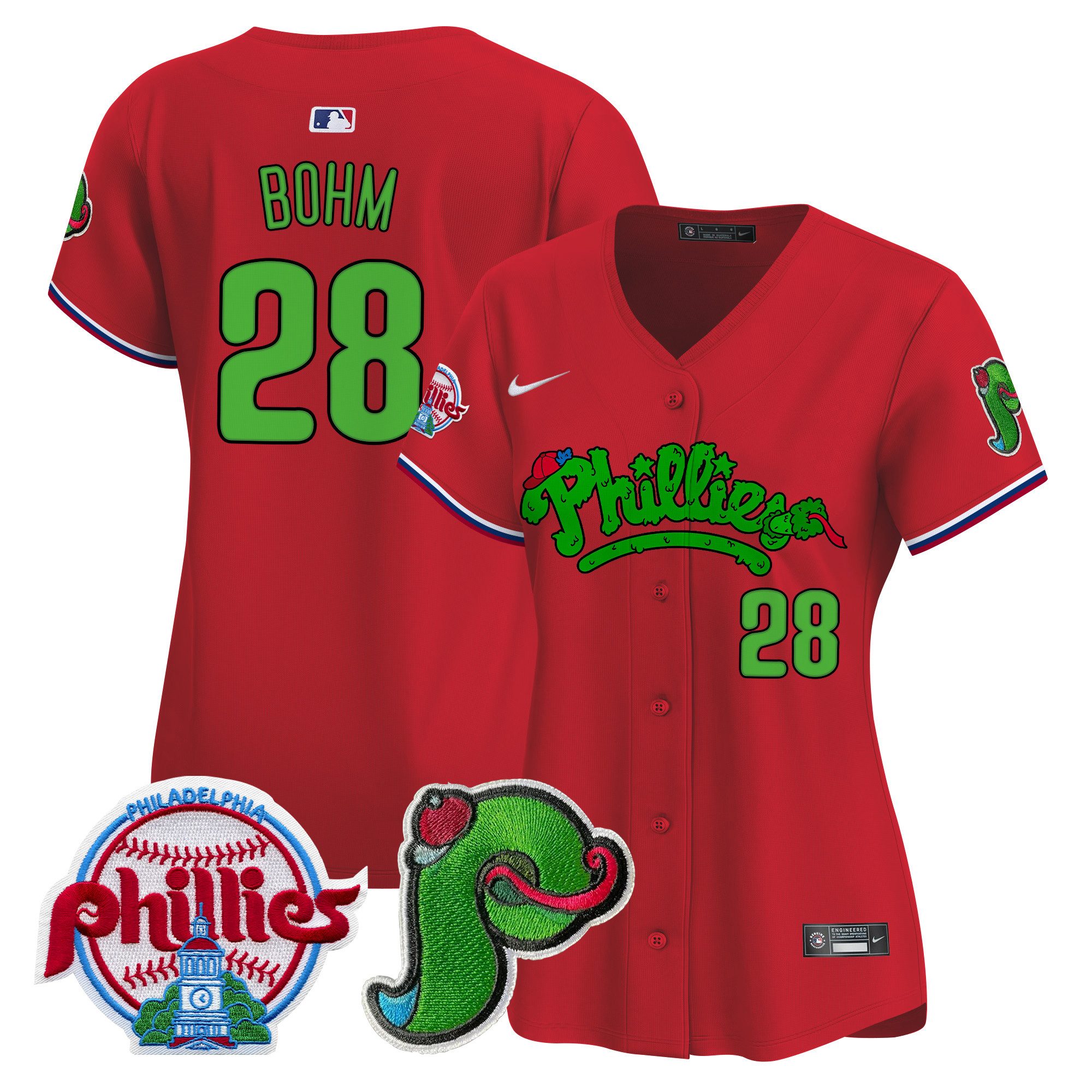 Women's Phillies Phanatic Patch Vapor Premier Limited Jersey V4 - All Stitched