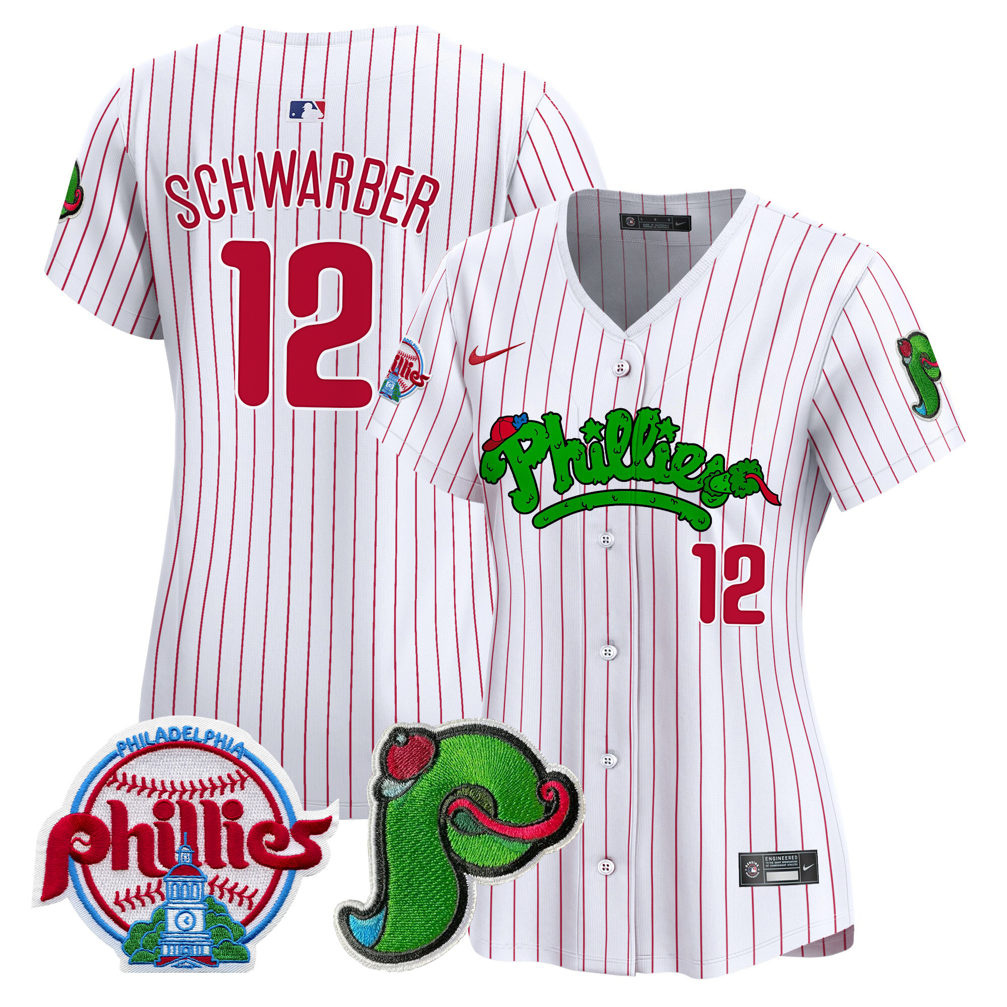 Women's Phillies Phanatic Patch Vapor Premier Limited Jersey V4 - All Stitched