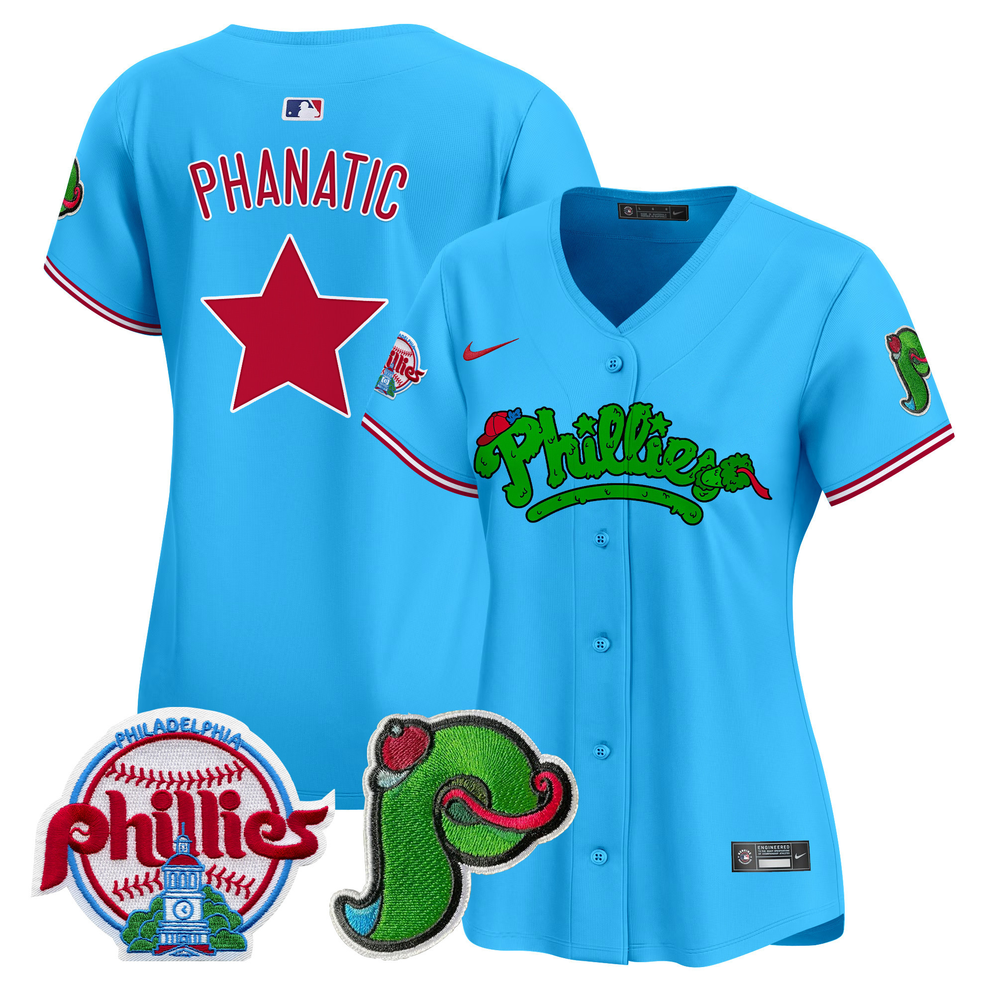 Women's Phillies Phanatic Patch Vapor Premier Limited Jersey V4 - All Stitched