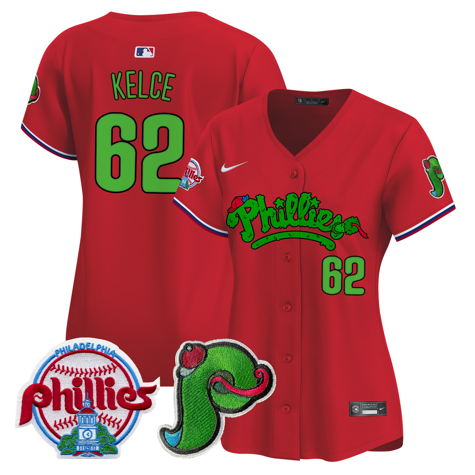 Women's Phillies Phanatic Patch Vapor Premier Limited Jersey V4 - All Stitched