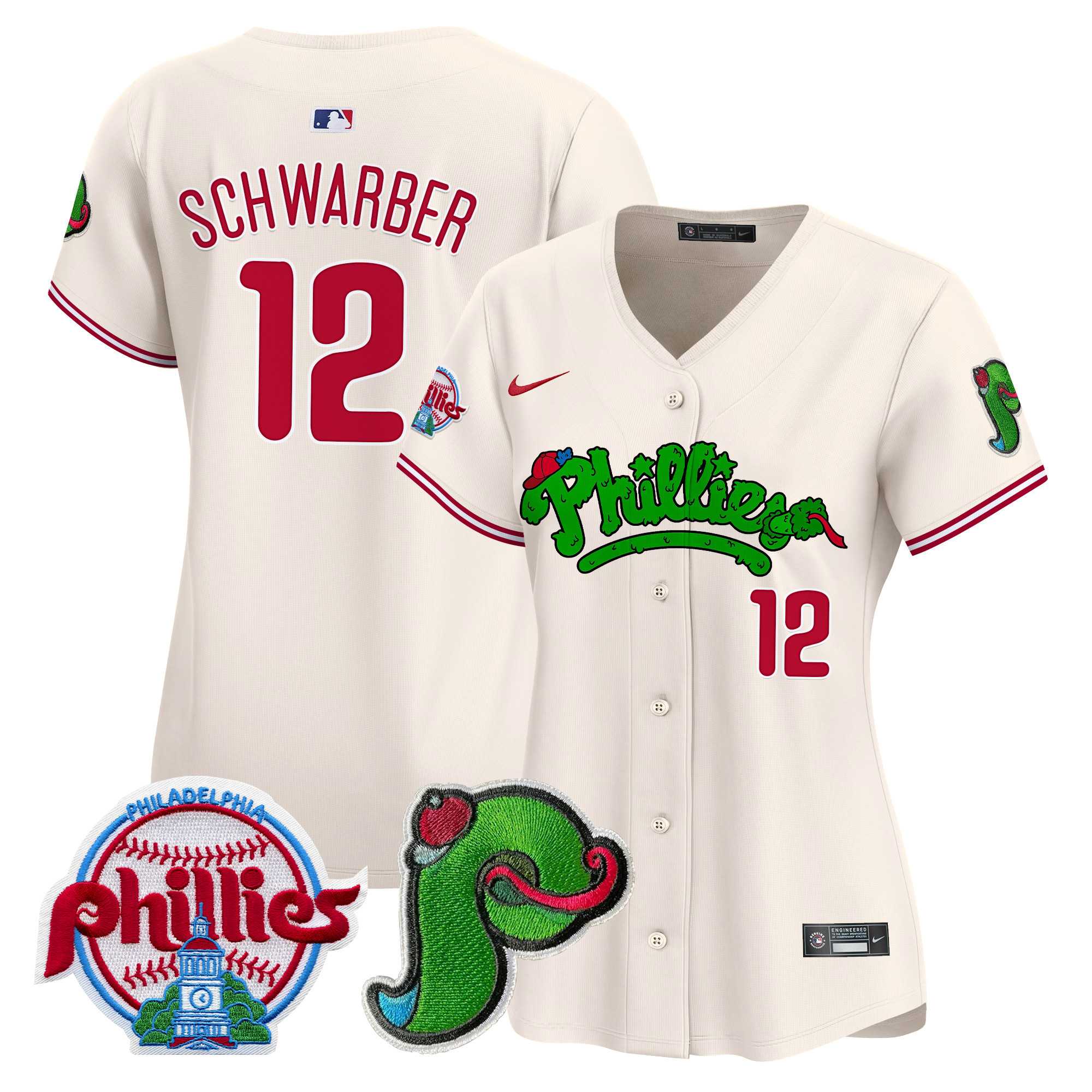 Women's Phillies Phanatic Patch Vapor Premier Limited Jersey V4 - All Stitched