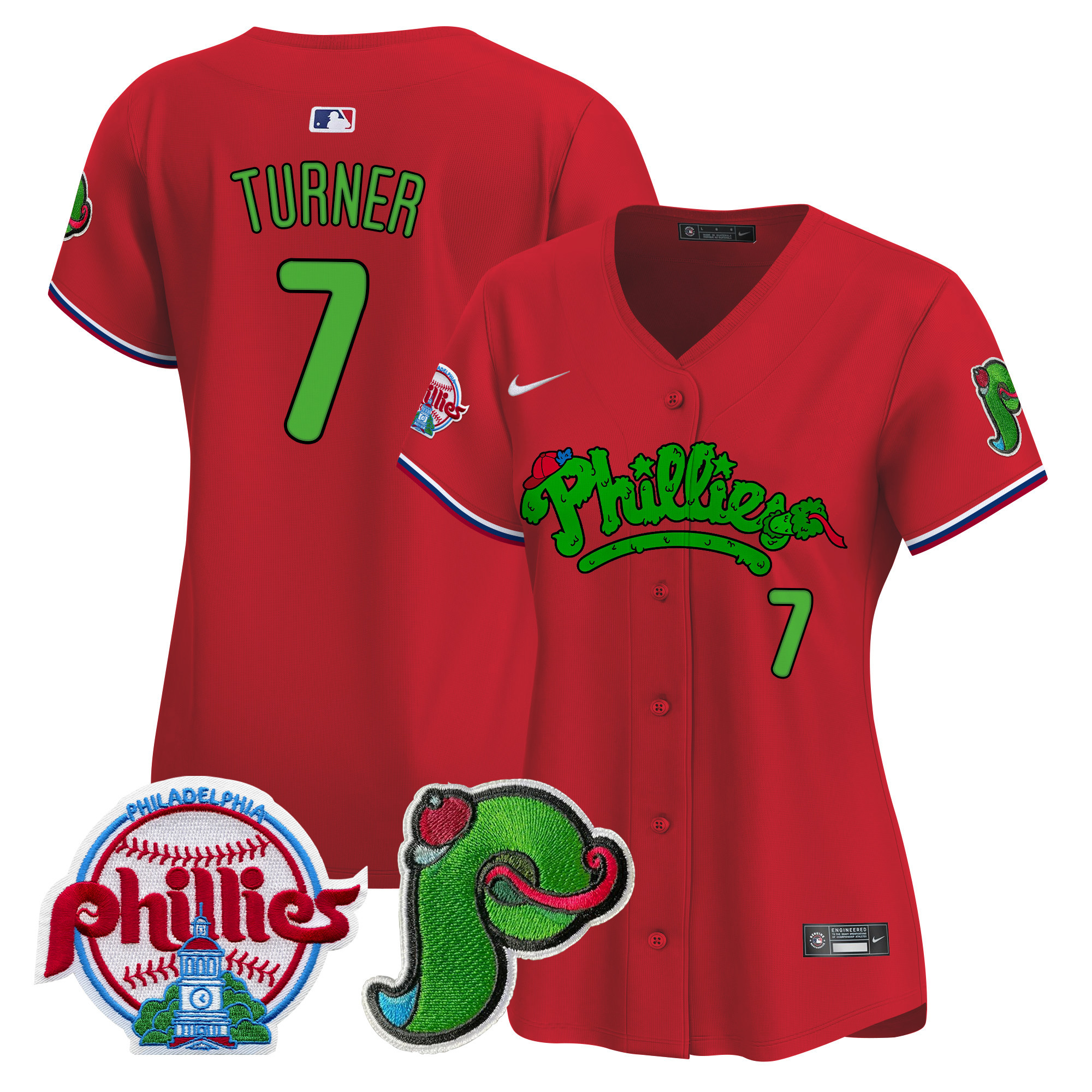 Women's Phillies Phanatic Patch Vapor Premier Limited Jersey V4 - All Stitched
