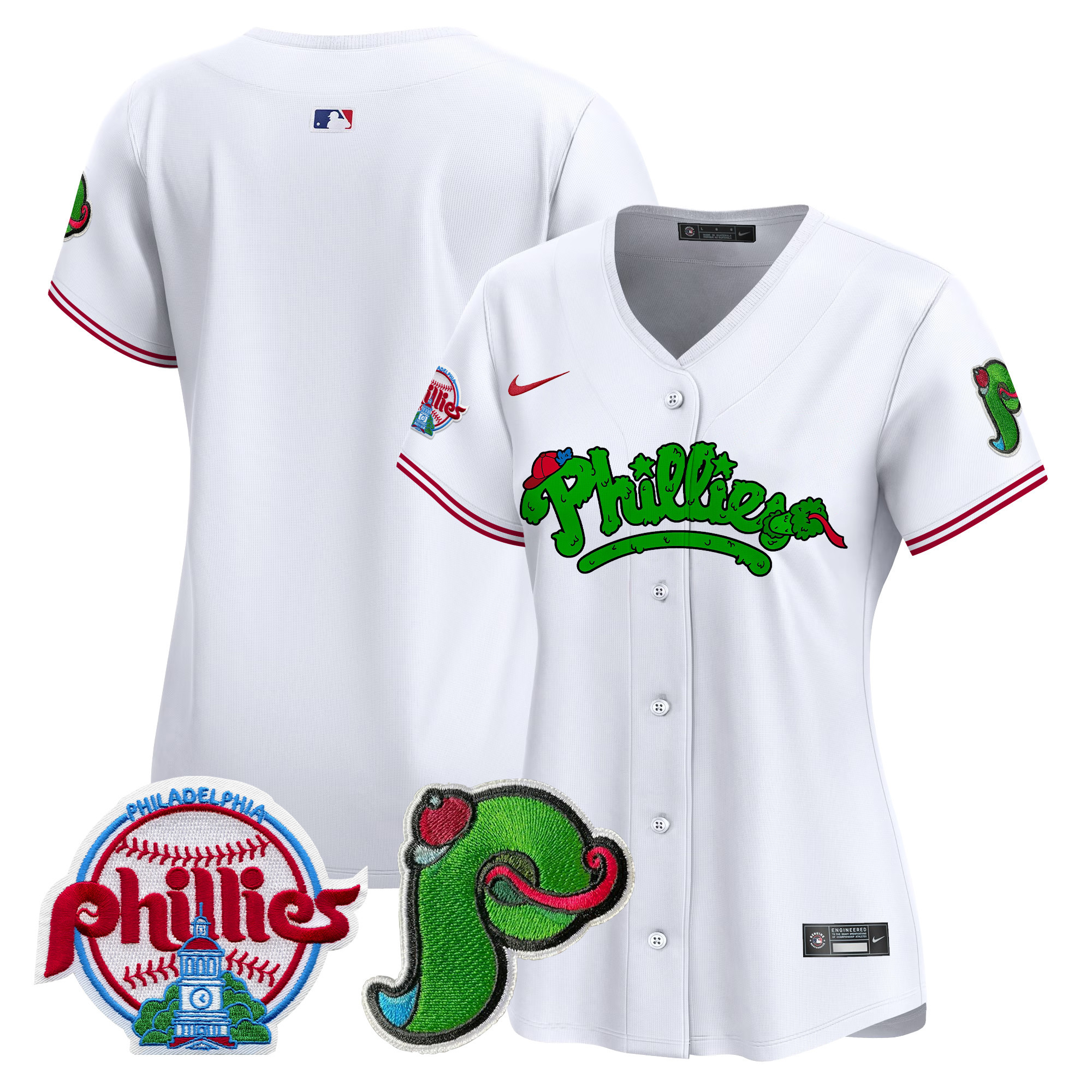 Women's Phillies Phanatic Patch Vapor Premier Limited Jersey V4 - All Stitched