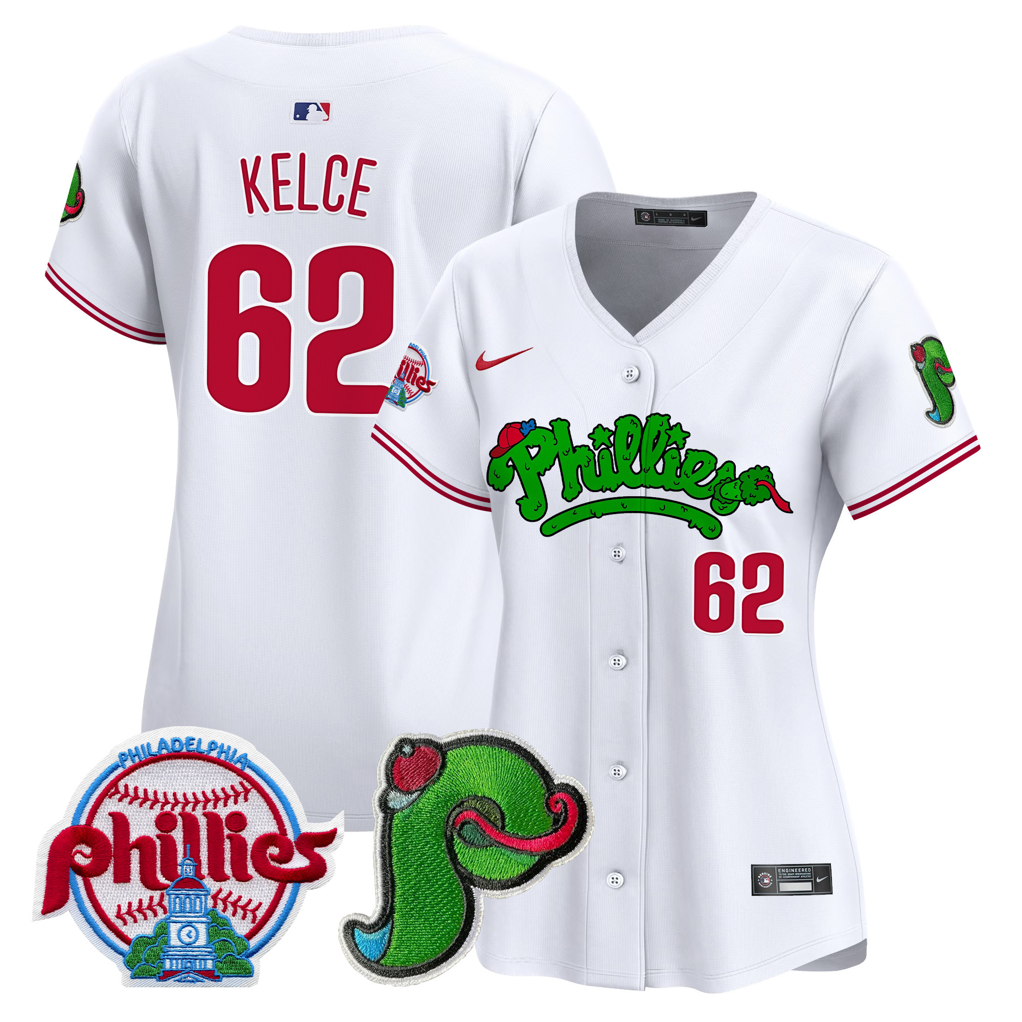 Women's Phillies Phanatic Patch Vapor Premier Limited Jersey V4 - All Stitched