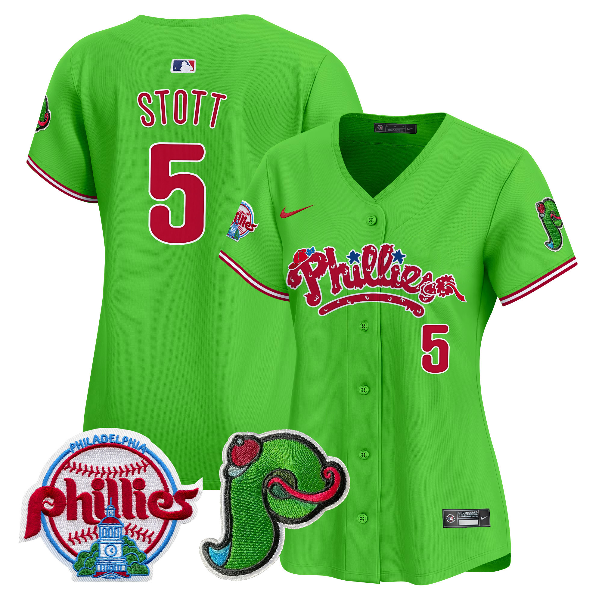 Women's Phillies Phanatic Patch Vapor Premier Limited Jersey V4 - All Stitched