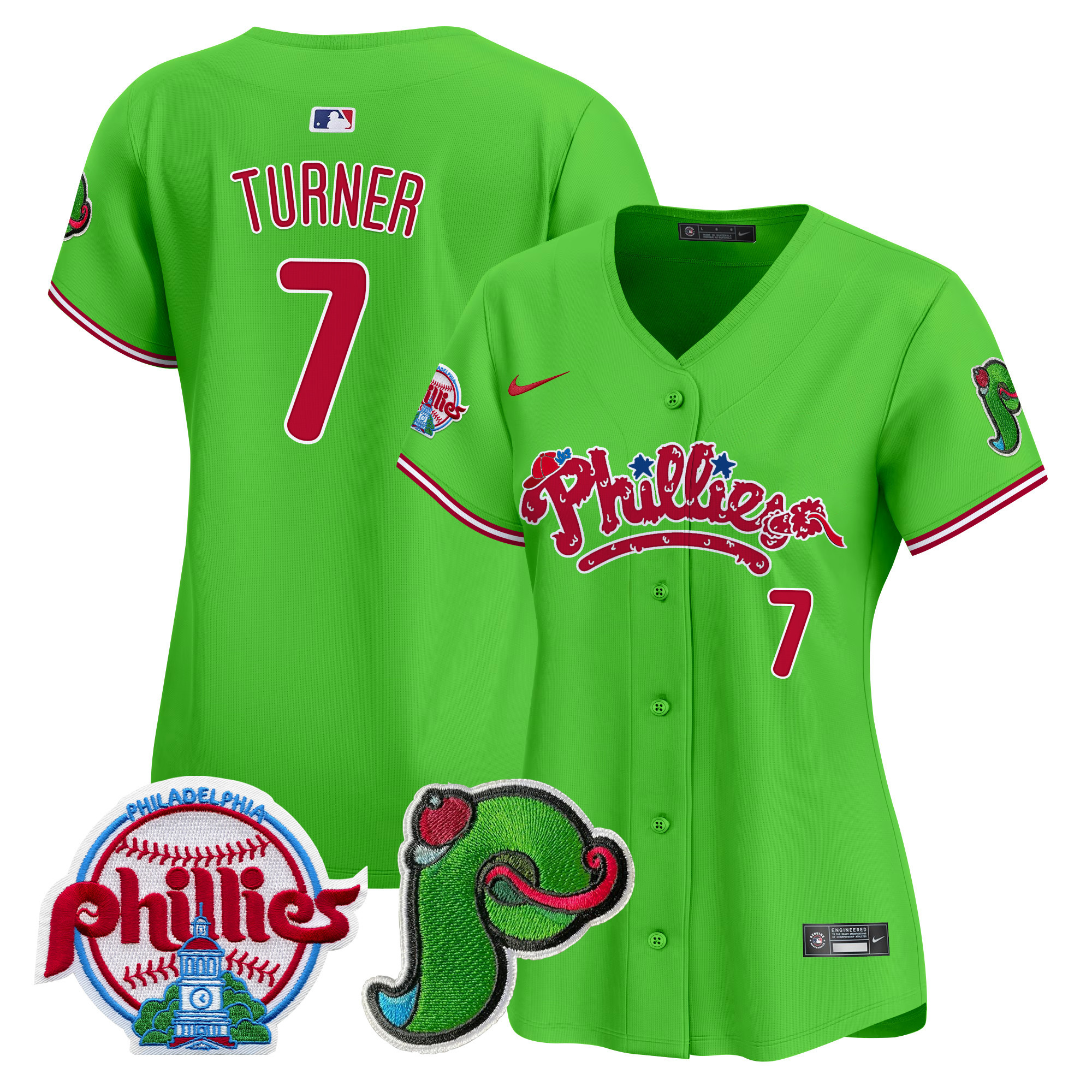 Women's Phillies Phanatic Patch Vapor Premier Limited Jersey V4 - All Stitched
