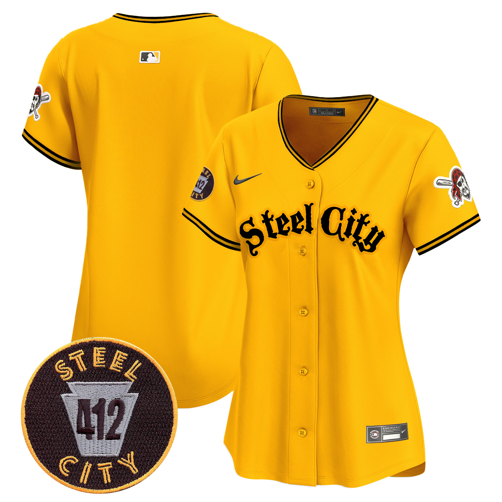 Women's Pittsburgh Pirates 412 Patch Vapor Premier Limited Jersey - All Stitched