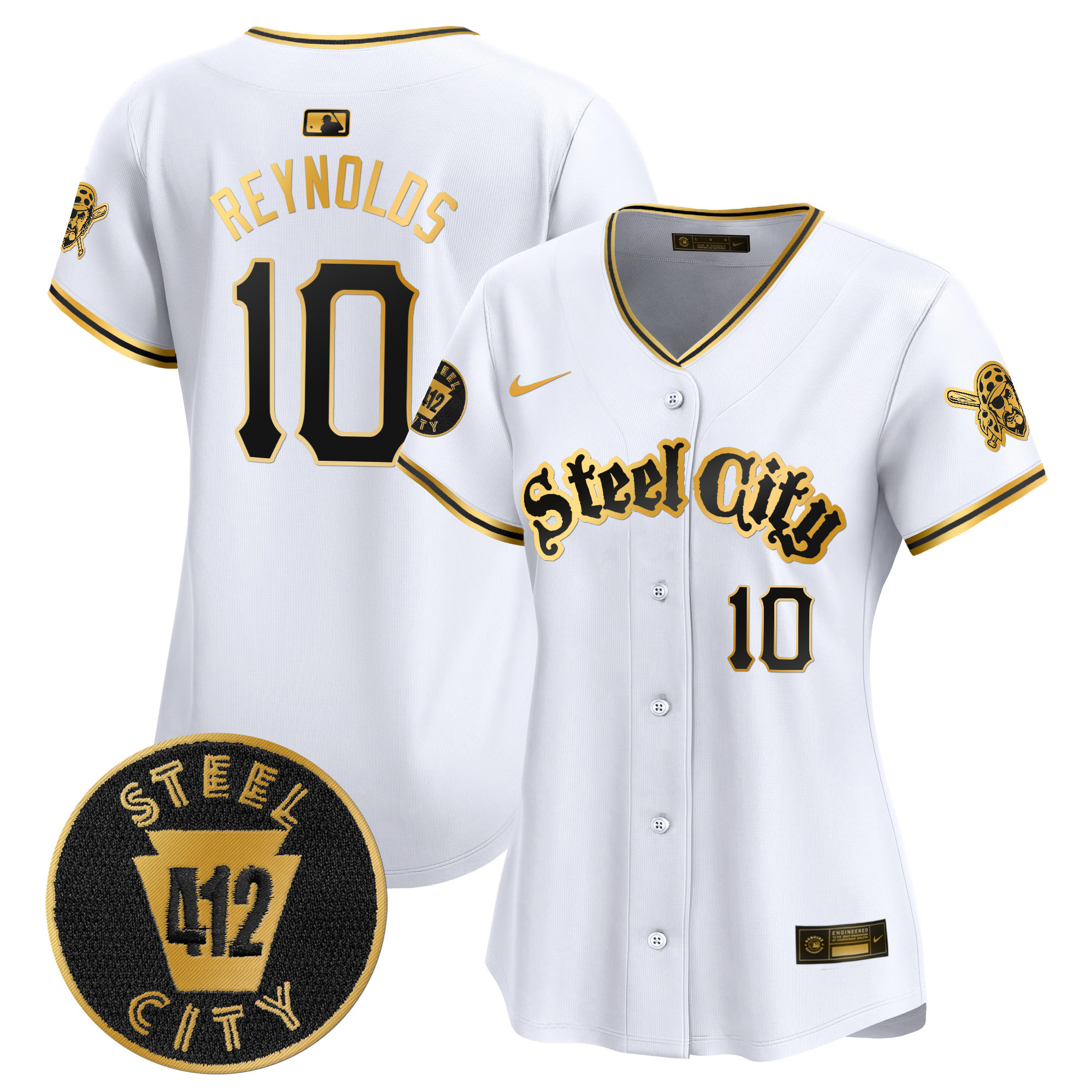 Women's Pittsburgh Pirates 412 Patch Vapor Premier Limited Jersey V5 - All Stitched