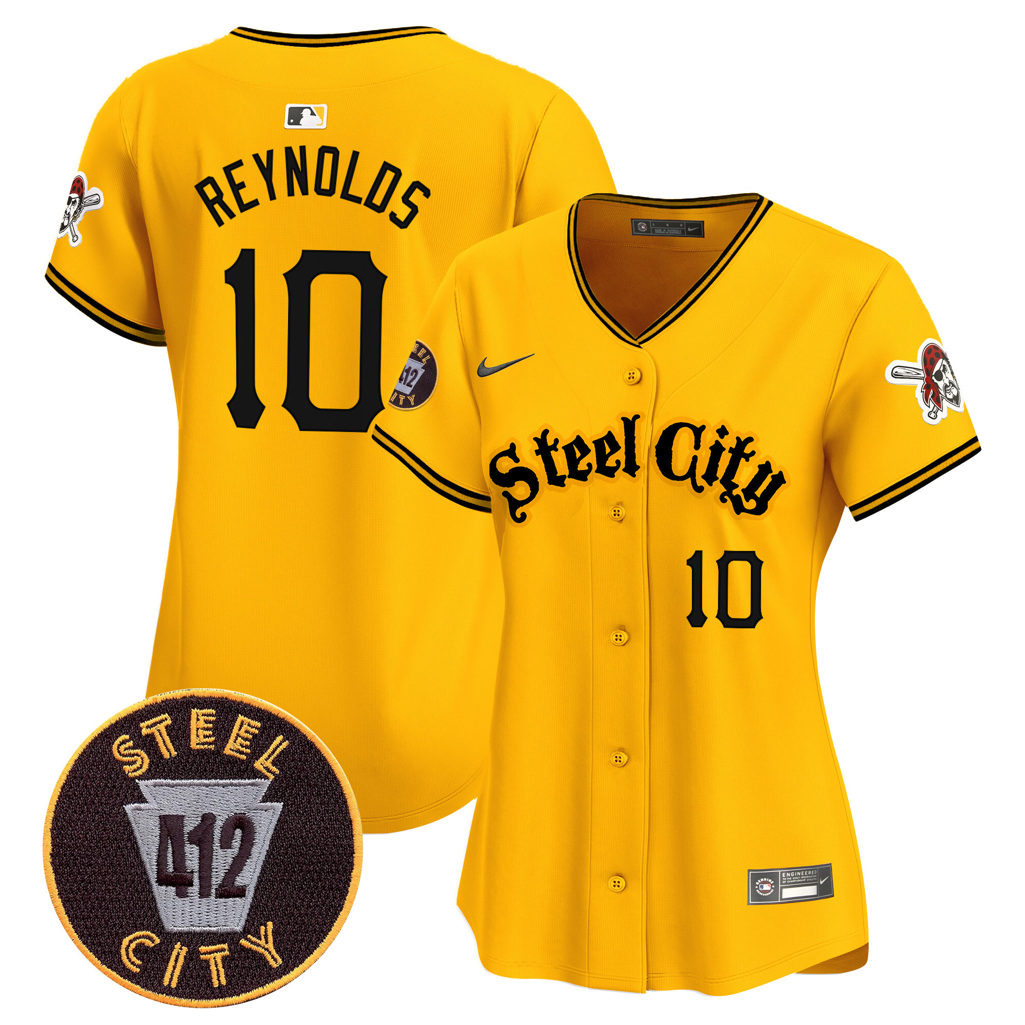Women's Pittsburgh Pirates 412 Patch Vapor Premier Limited Jersey V5 - All Stitched