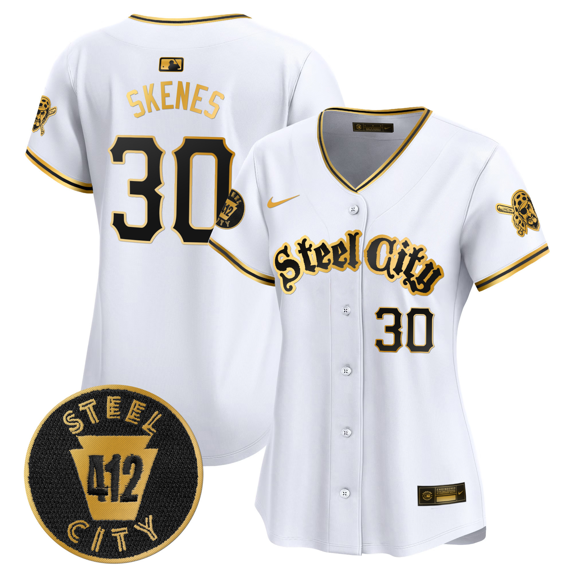 Women's Pittsburgh Pirates 412 Patch Vapor Premier Limited Jersey V5 - All Stitched