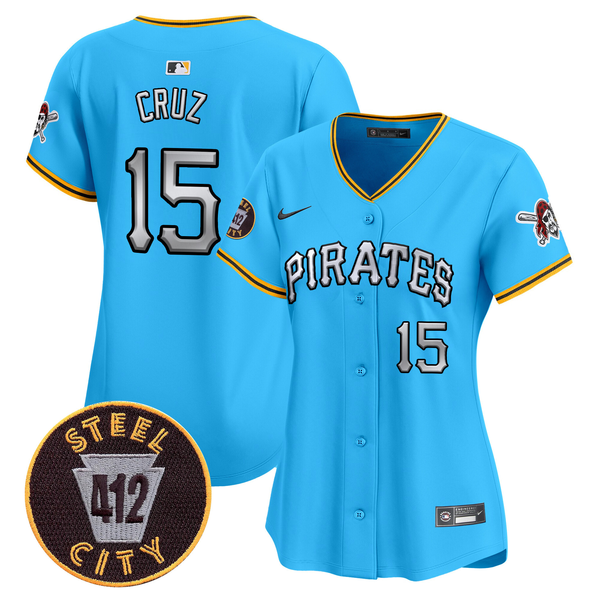 Women's Pittsburgh Pirates 412 Patch Vapor Premier Limited Jersey V6 - All Stitched