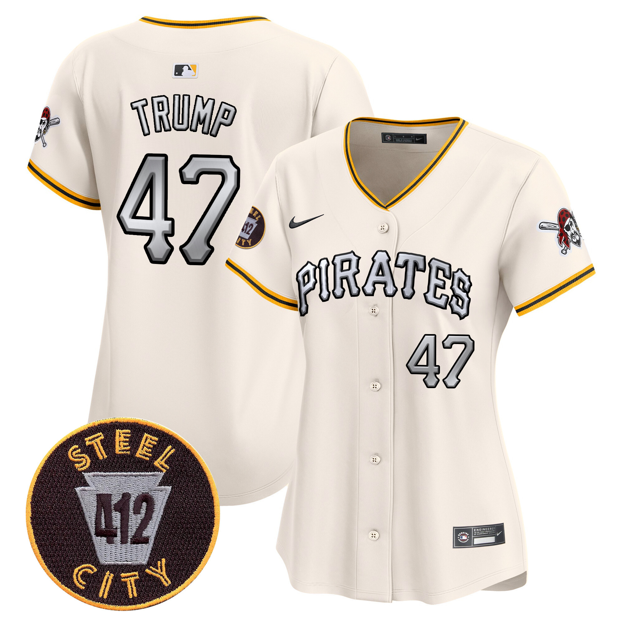 Women's Pittsburgh Pirates 412 Patch Vapor Premier Limited Jersey V6 - All Stitched