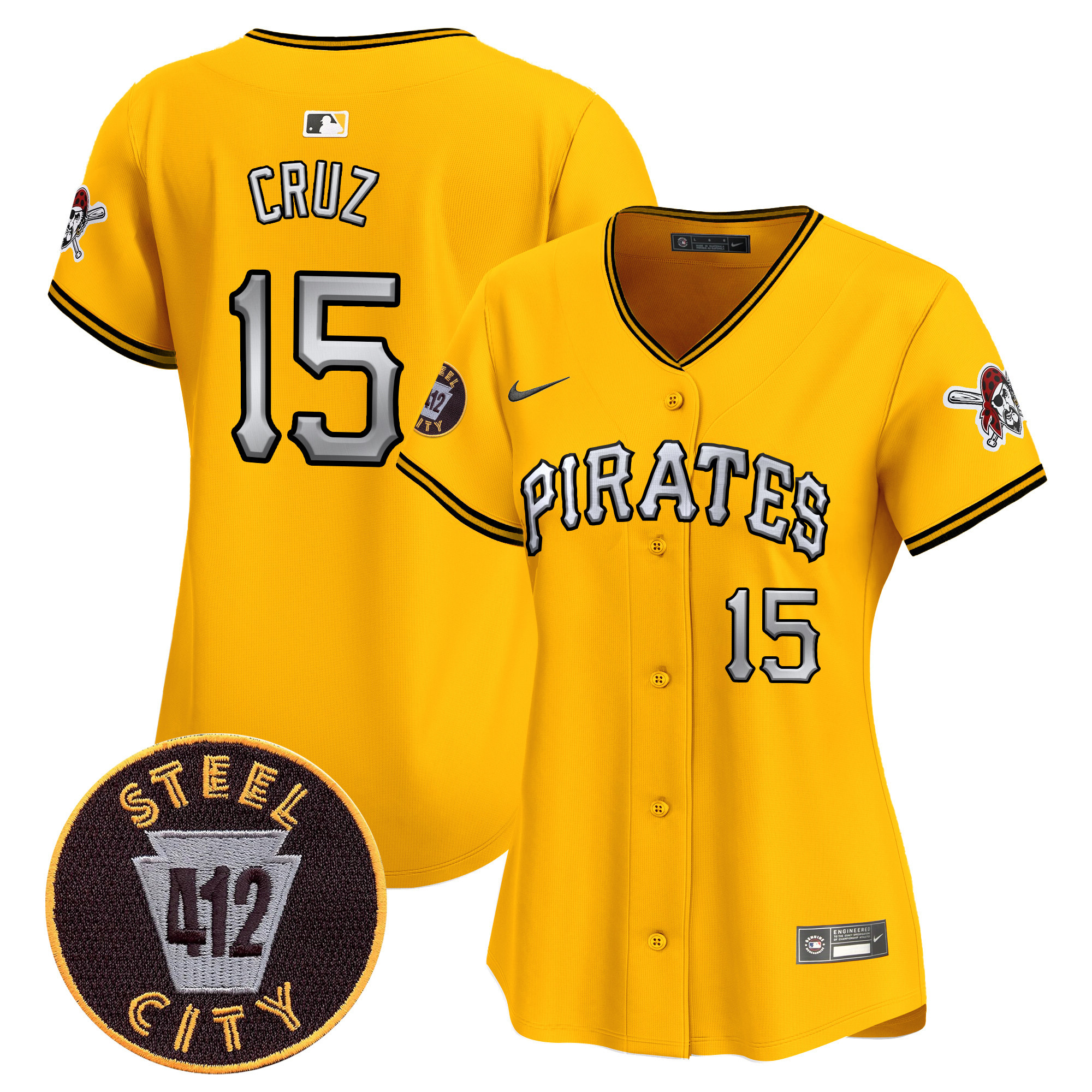 Women's Pittsburgh Pirates 412 Patch Vapor Premier Limited Jersey V6 - All Stitched