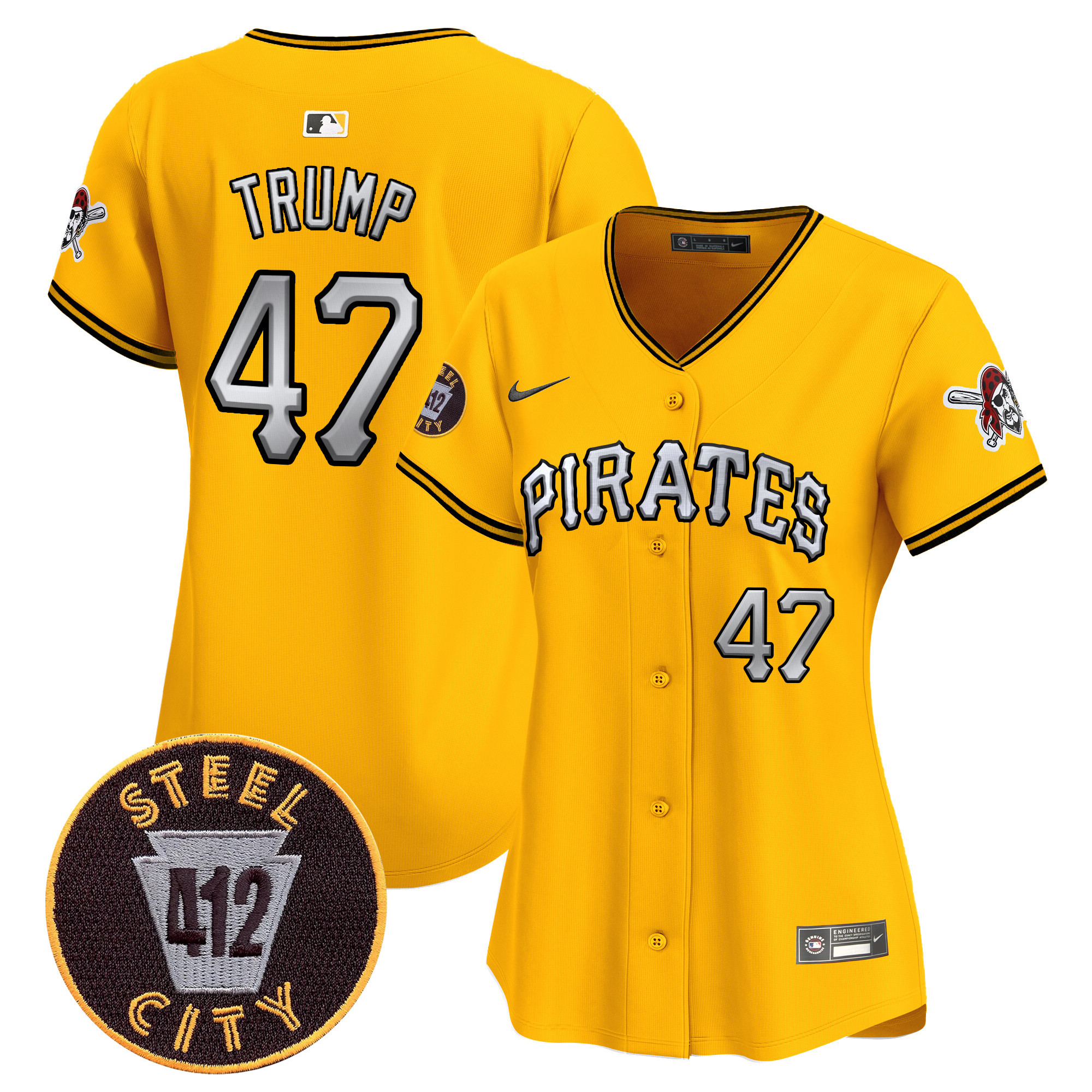 Women's Pittsburgh Pirates 412 Patch Vapor Premier Limited Jersey V6 - All Stitched
