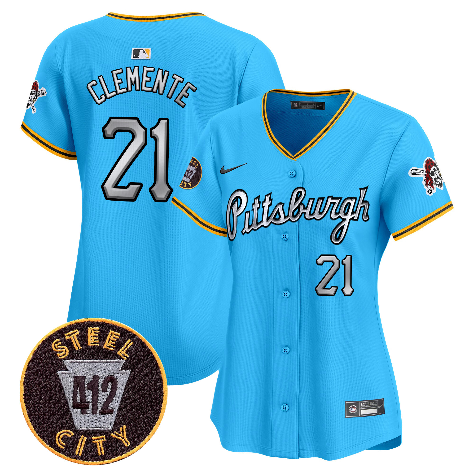 Women's Pittsburgh Pirates 412 Patch Vapor Premier Limited Jersey V7 - All Stitched