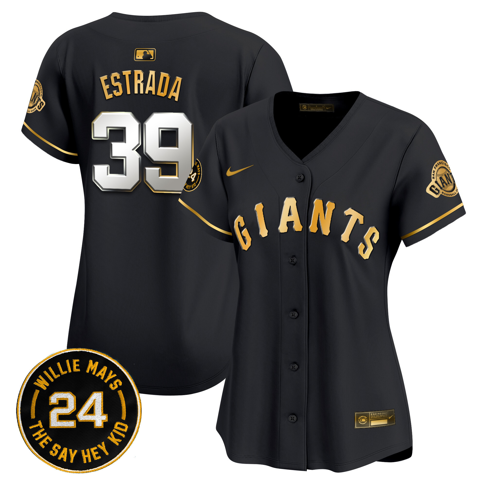 Women's San Francisco Giants 2024 Willie Mays Patch Vapor Premier Limited Jersey - All Stitched